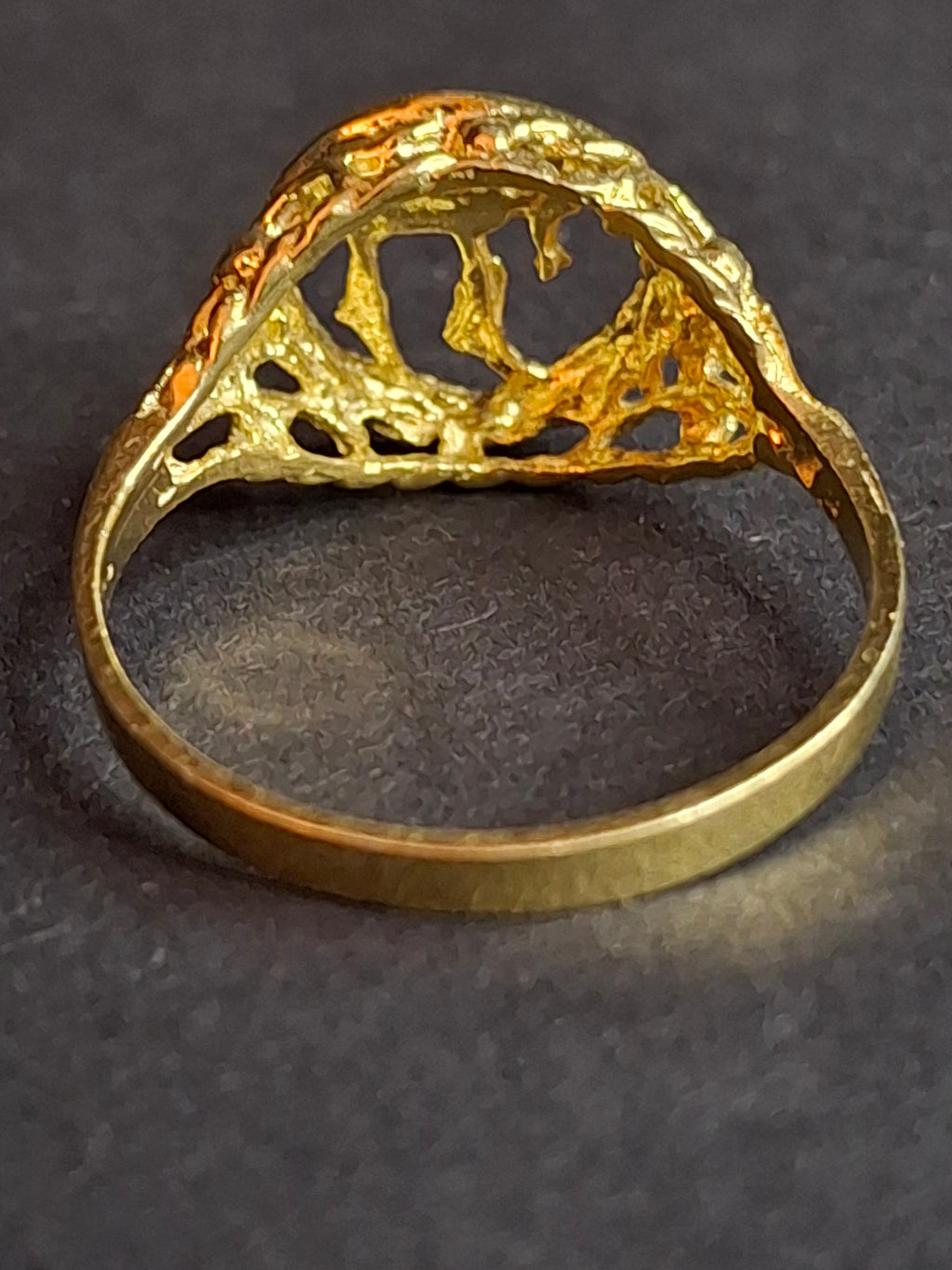 Vintage Sterling Silver 925 Gold Tone Chai Ring Size 7.5 Jewish Life Symbol Jewelry