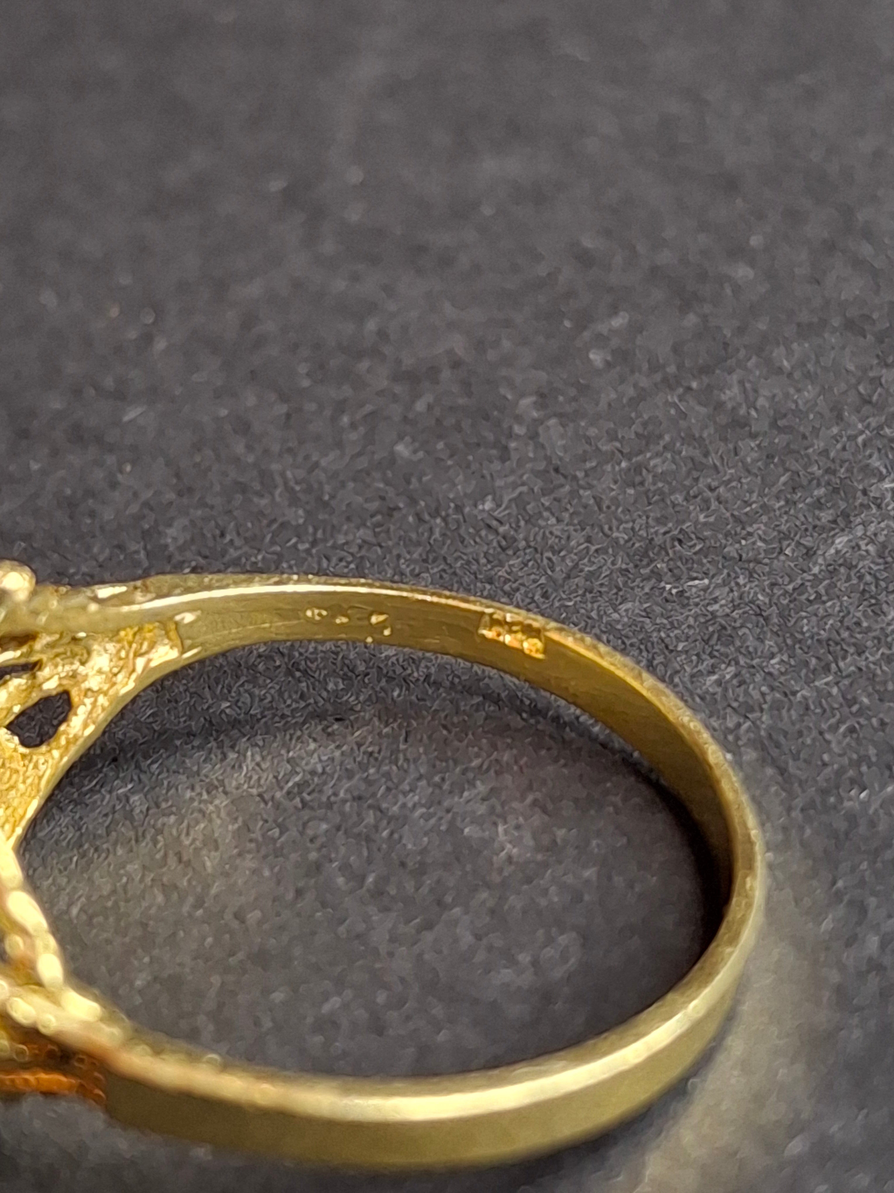 Vintage Sterling Silver 925 Gold Tone Chai Ring Size 7.5 Jewish Life Symbol Jewelry