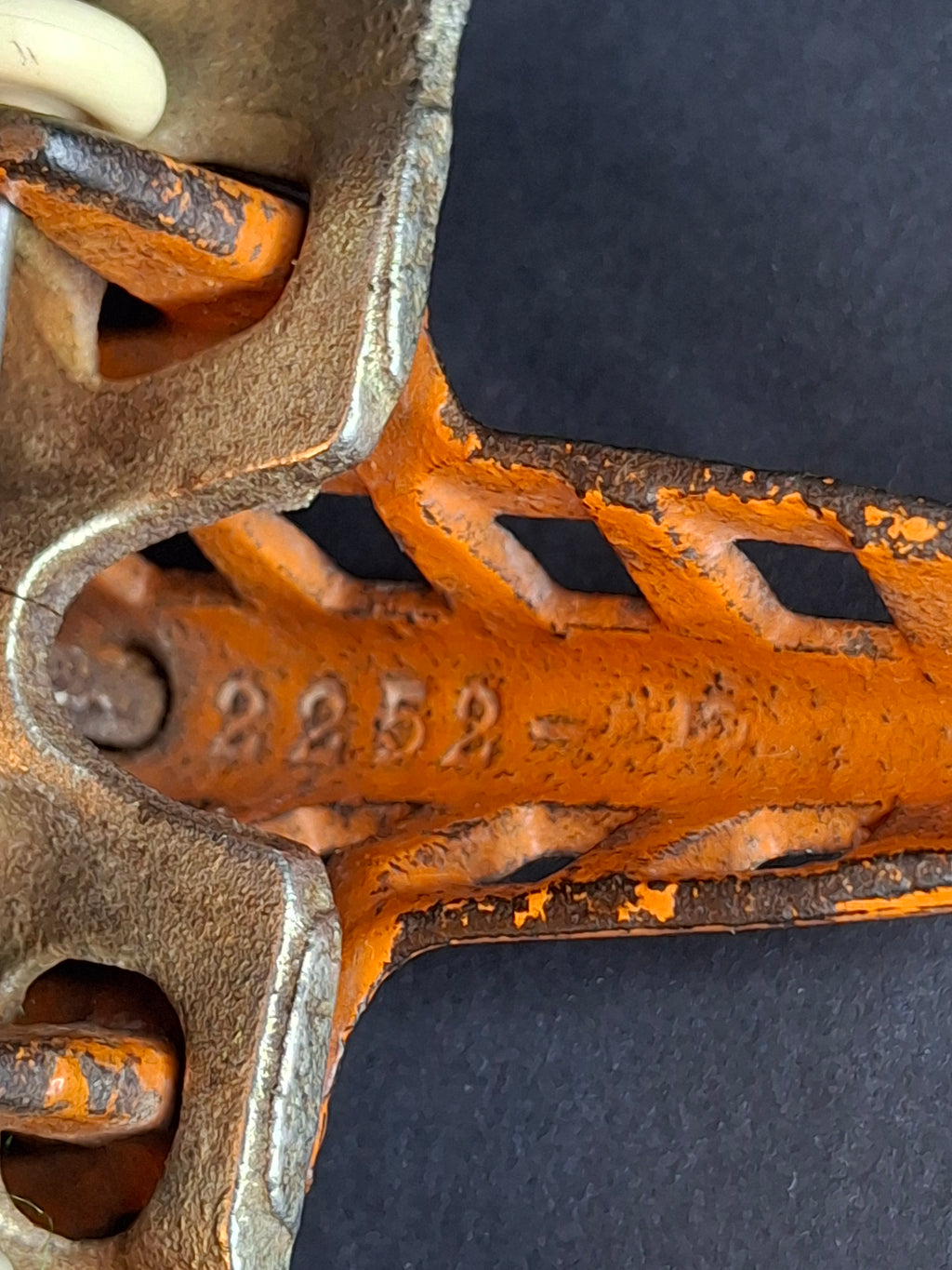 Vintage 1930s Hubley Cast Iron TAT NC-491 Dual Prop Airplane Toy Orange Nickel
