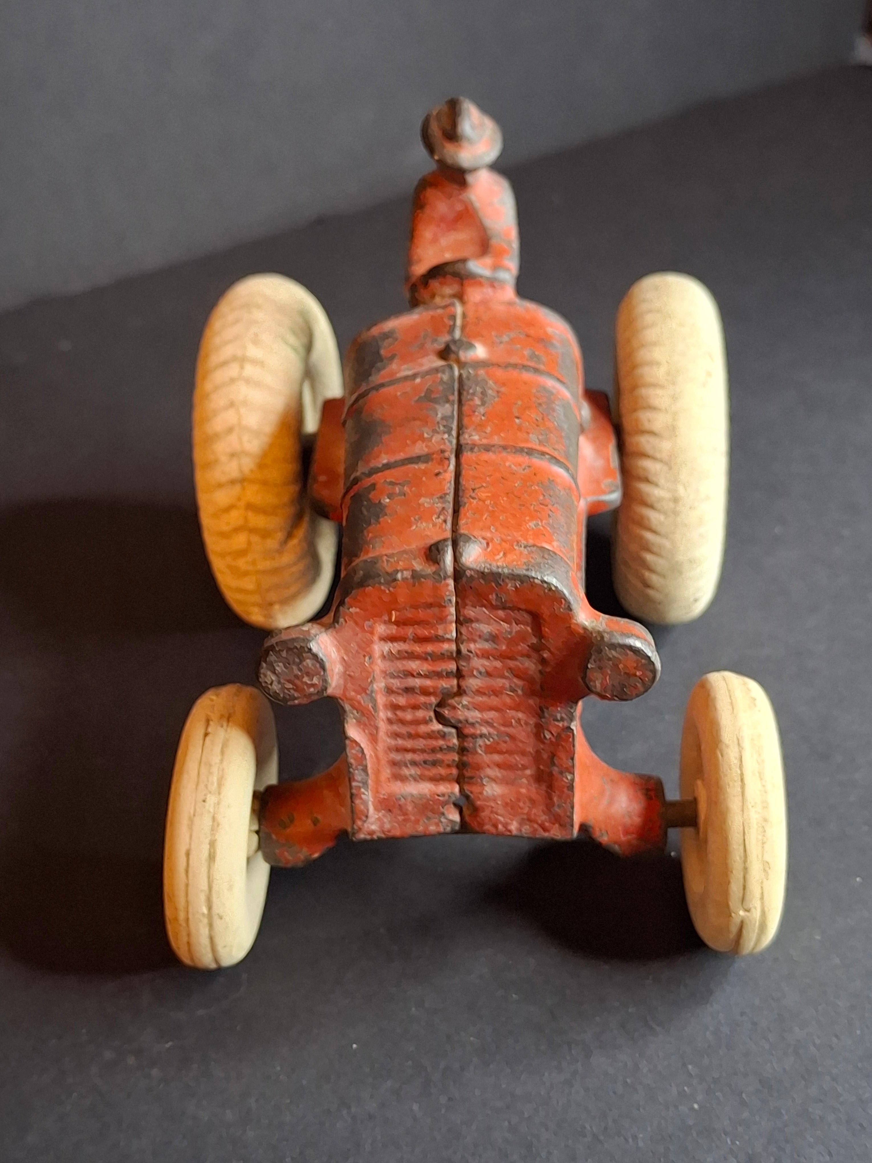 Antique 1930s Arcade Cast Iron Allis-Chalmers Tractor, Original Paint & Balloon Tires