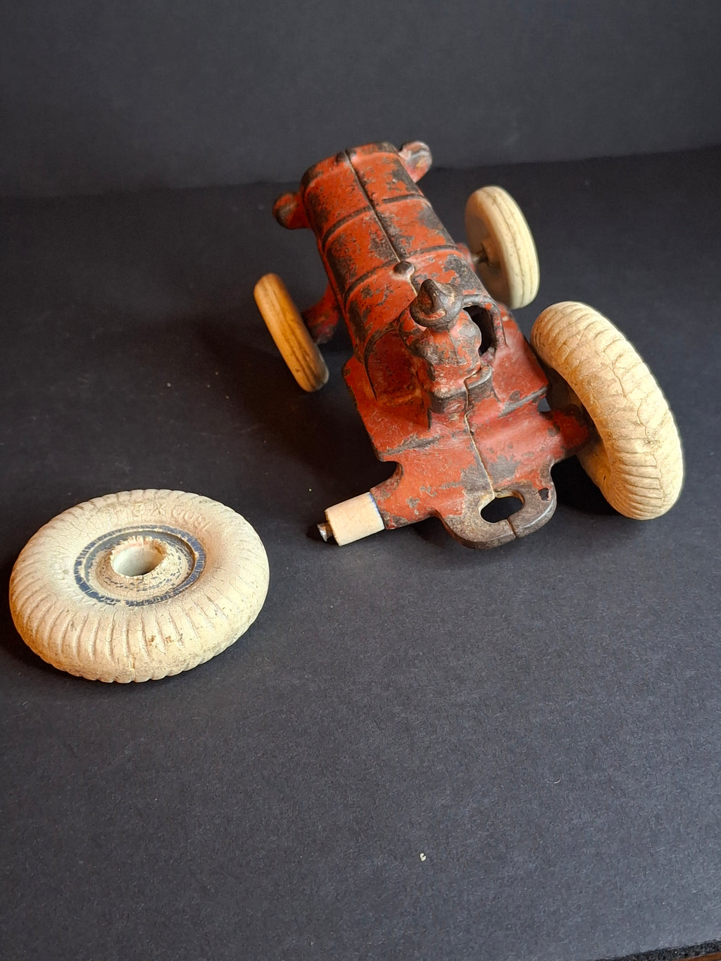 Antique 1930s Arcade Cast Iron Allis-Chalmers Tractor, Original Paint & Balloon Tires