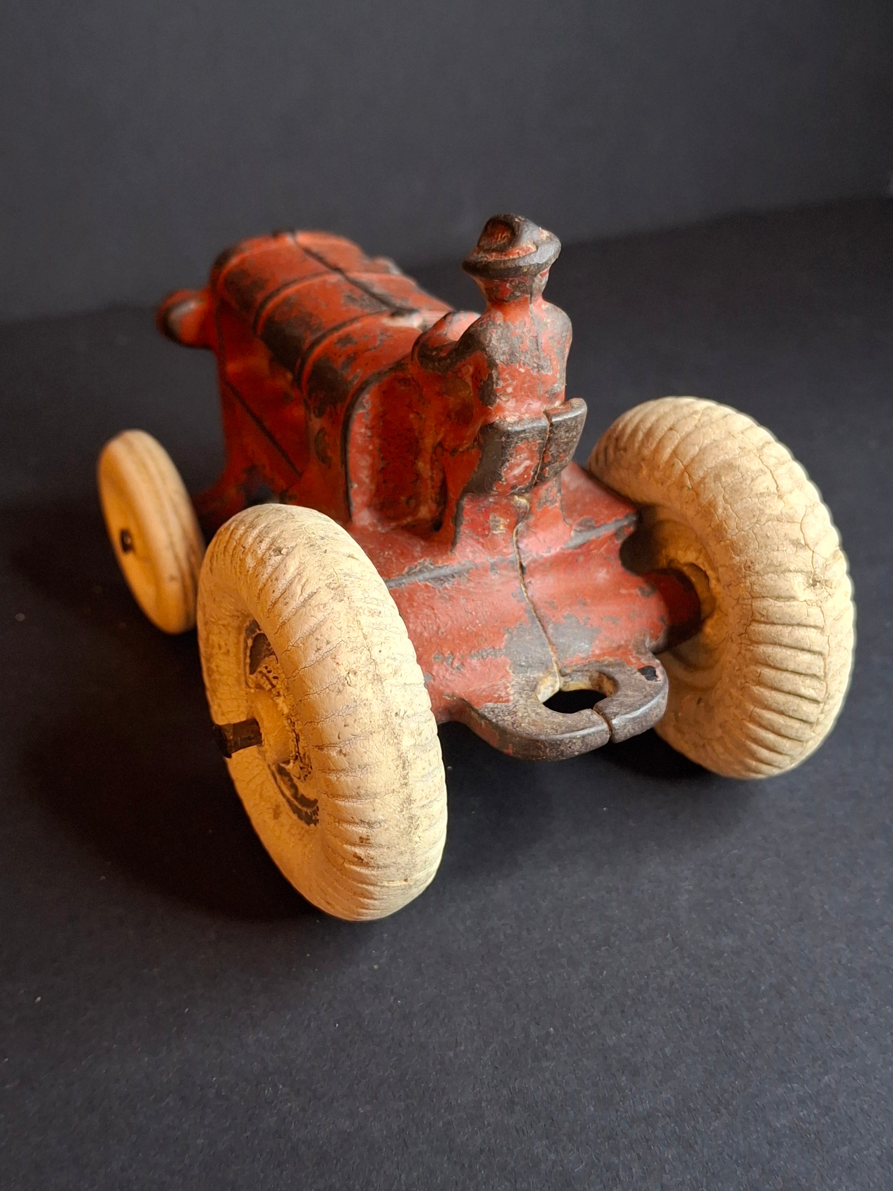 Antique 1930s Arcade Cast Iron Allis-Chalmers Tractor, Original Paint & Balloon Tires