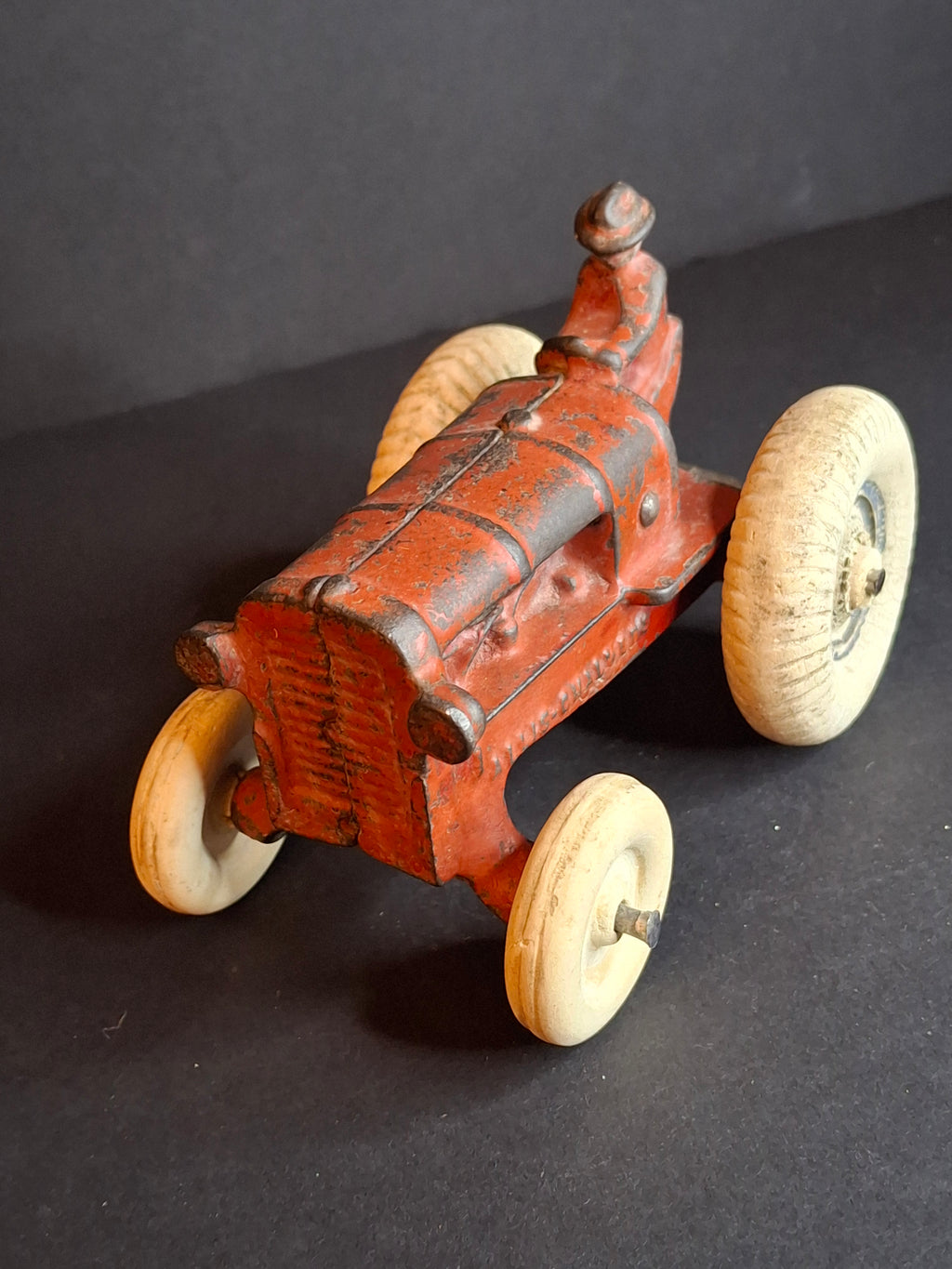 Antique 1930s Arcade Cast Iron Allis-Chalmers Tractor, Original Paint & Balloon Tires