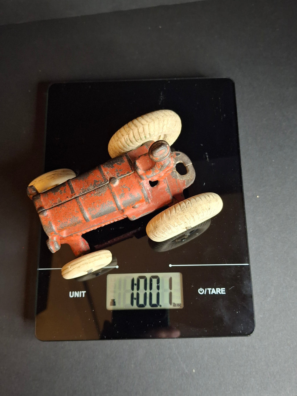 Antique 1930s Arcade Cast Iron Allis-Chalmers Tractor, Original Paint & Balloon Tires