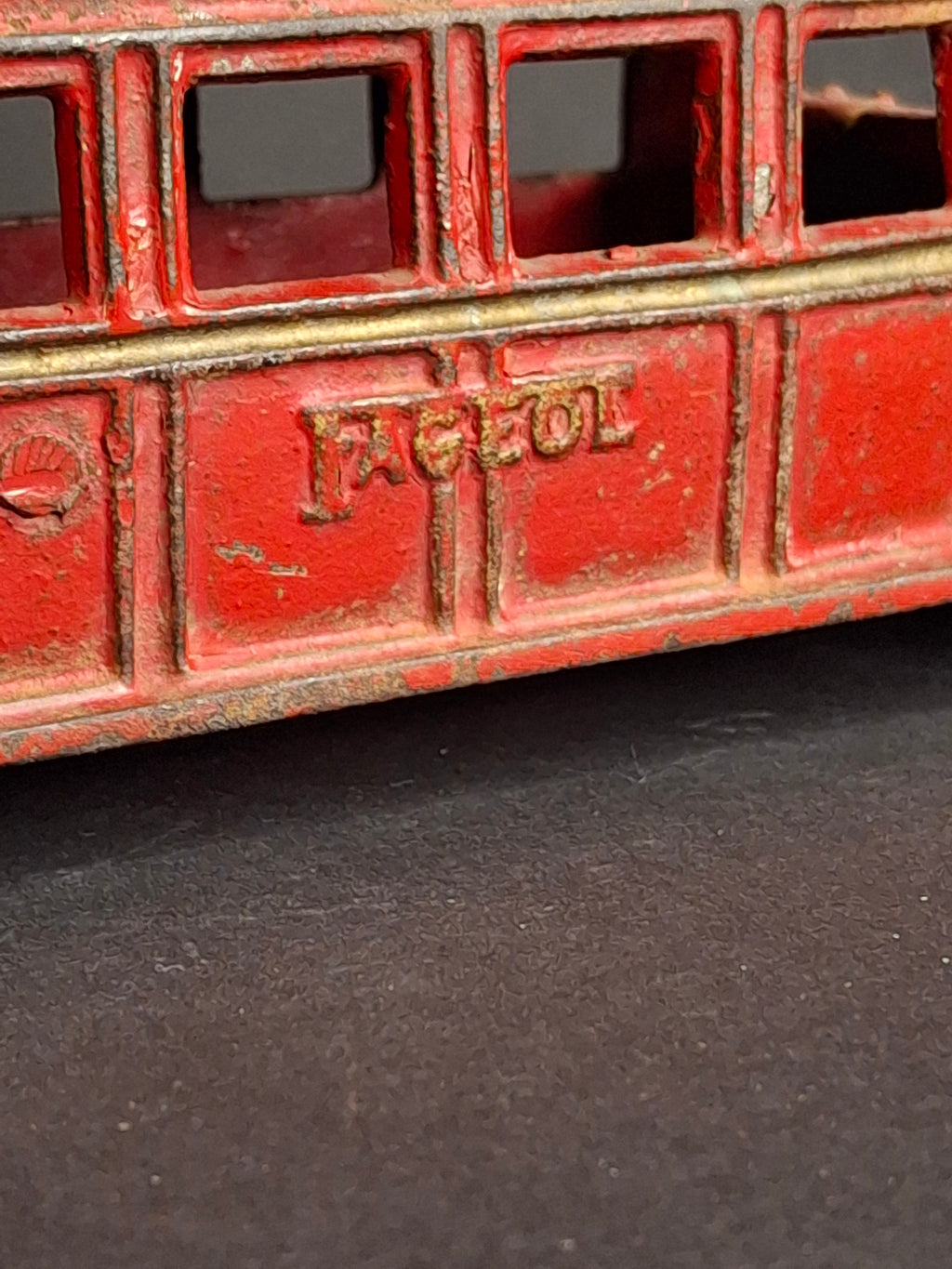 Antique Arcade Cast Iron Fageol Safety Bus Large 8" Model Red Vintage Toy Car Vehicle 1920s