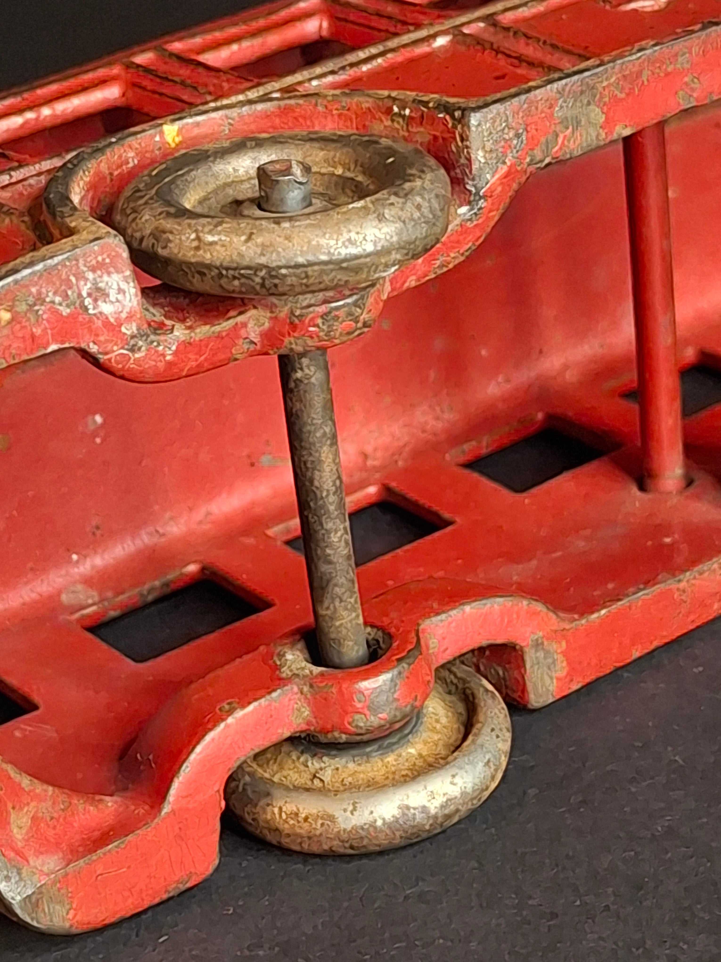 Antique Arcade Cast Iron Fageol Safety Bus Large 8" Model Red Vintage Toy Car Vehicle 1920s