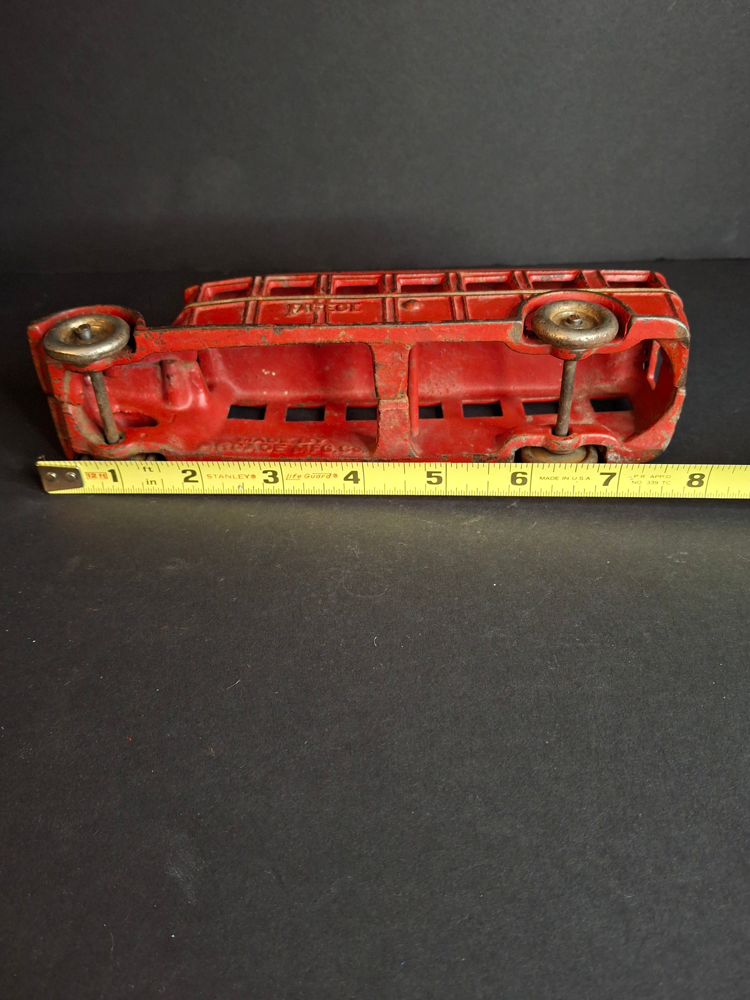 Antique Arcade Cast Iron Fageol Safety Bus Large 8" Model Red Vintage Toy Car Vehicle 1920s