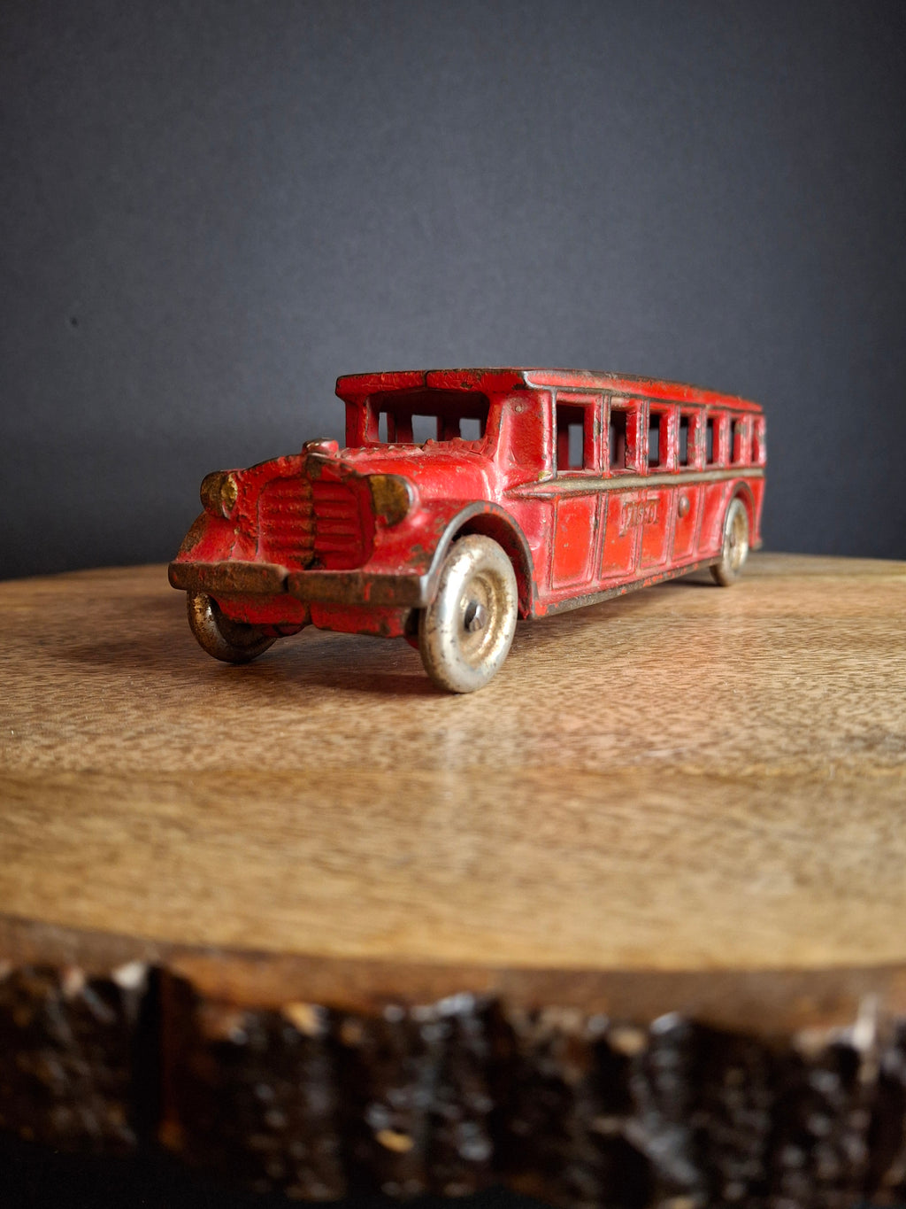 Antique Arcade Cast Iron Fageol Safety Bus Large 8" Model Red Vintage Toy Car Vehicle 1920s