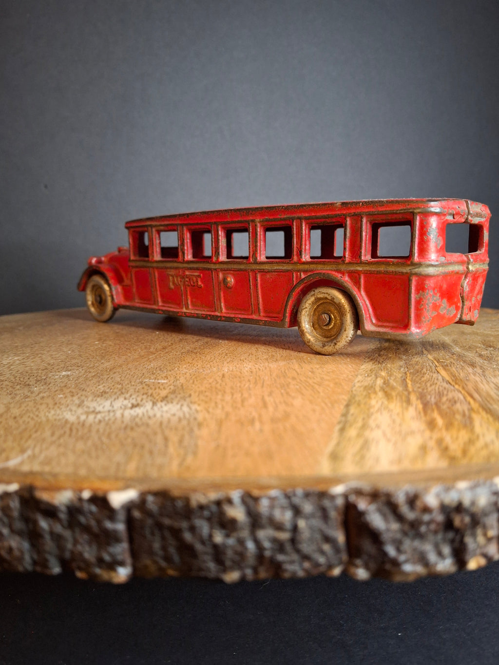 Antique Arcade Cast Iron Fageol Safety Bus Large 8" Model Red Vintage Toy Car Vehicle 1920s