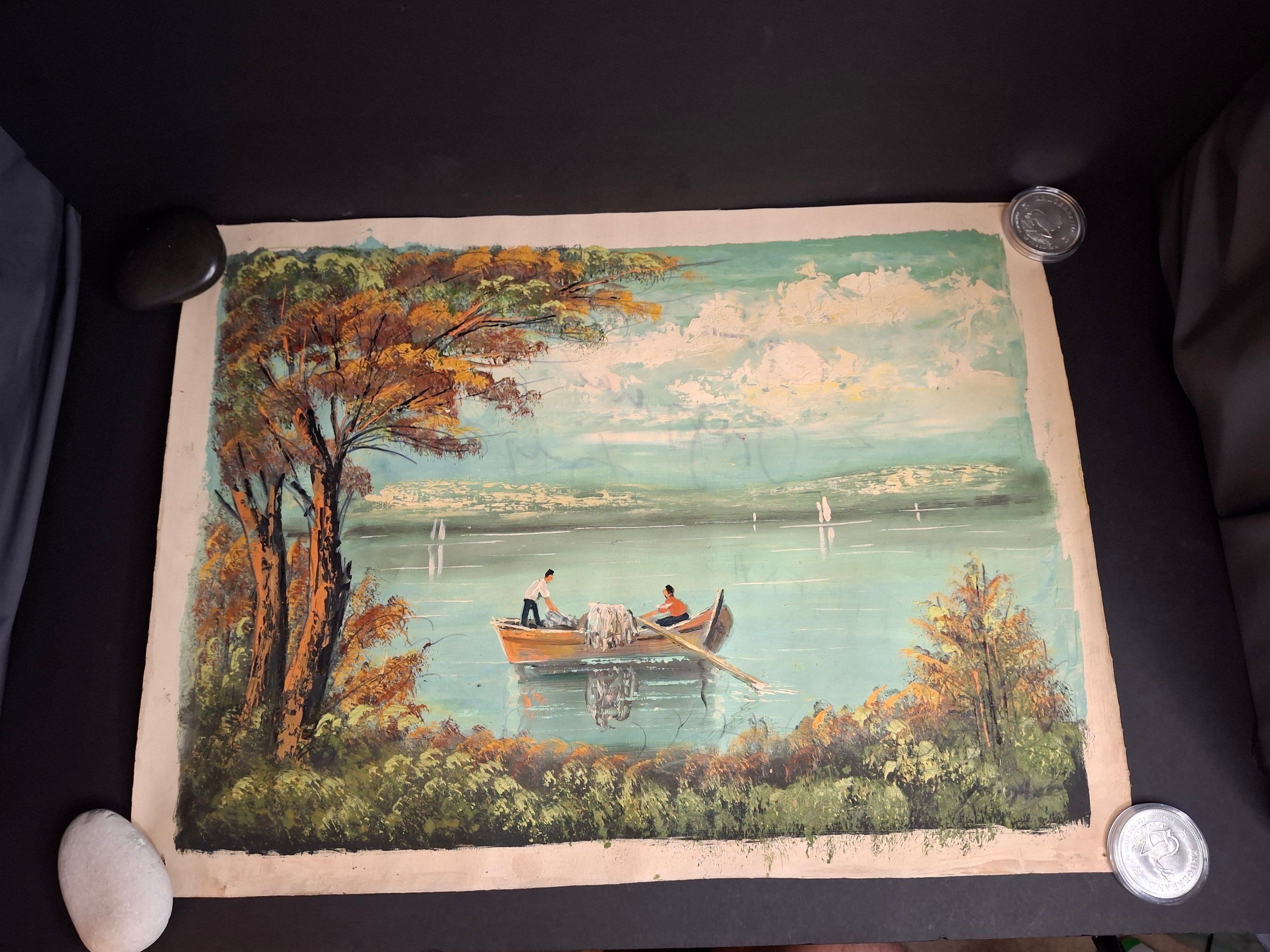 Avigdor Luisada Pair Original Oil Paintings Jerusalem & Sea of Galilee Modernism
