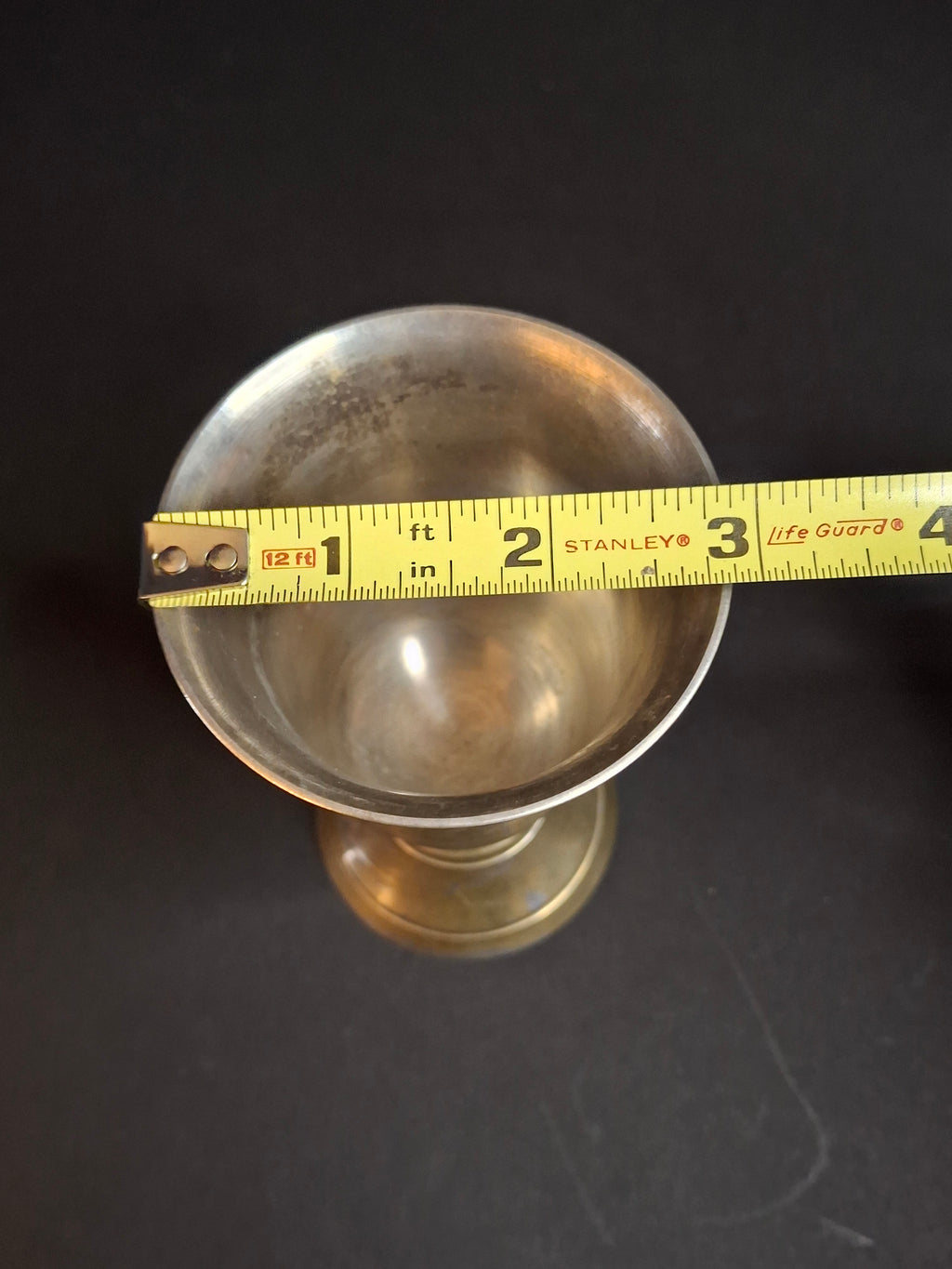 Vintage Engraved Brass Kiddush Cup | Star of David Ceremonial Wine Goblet | Traditional Judaica