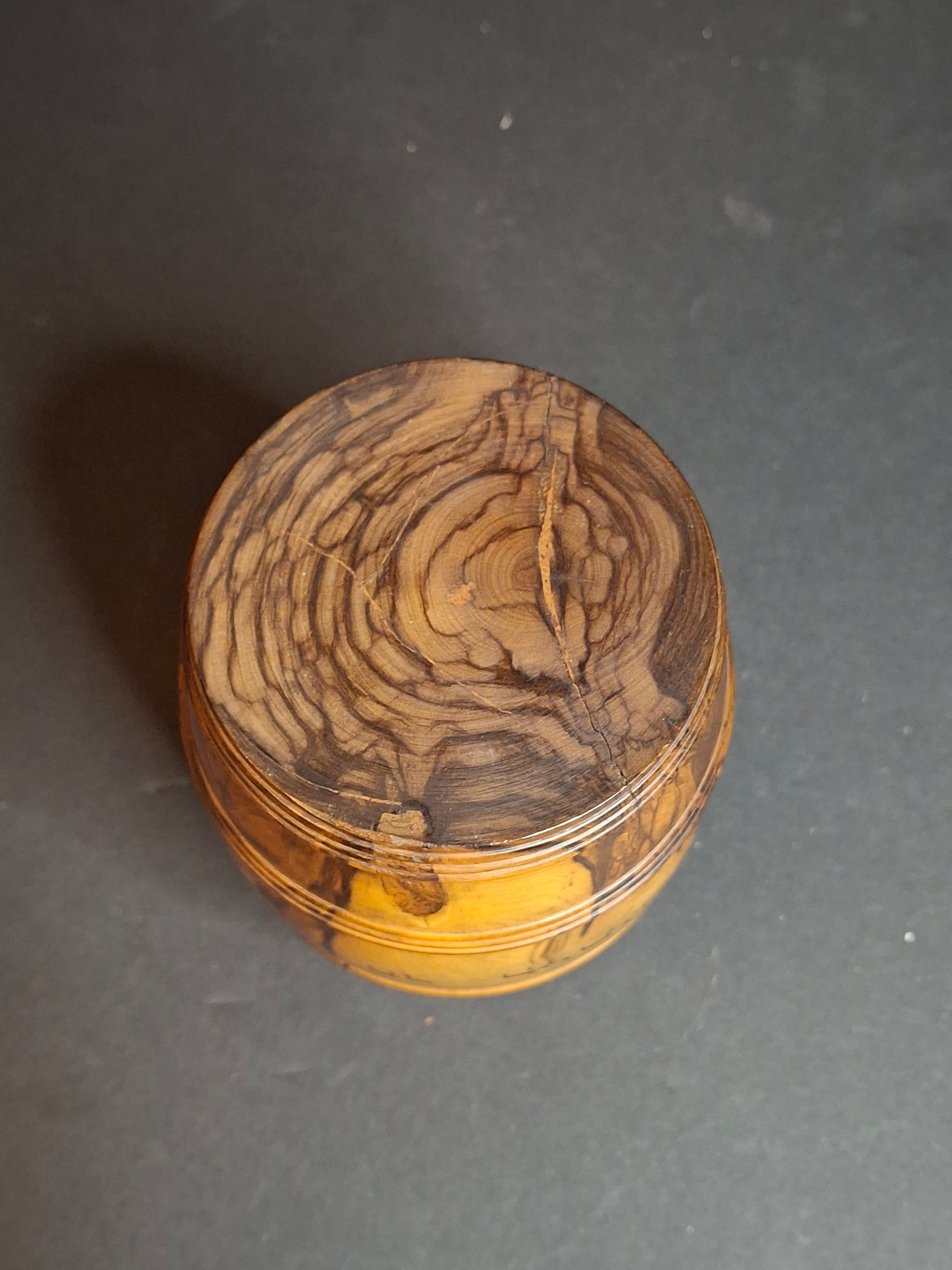 Rare Antique Jerusalem Olive Wood Miniature Barrel Keg Mount of Olives Holy Land
