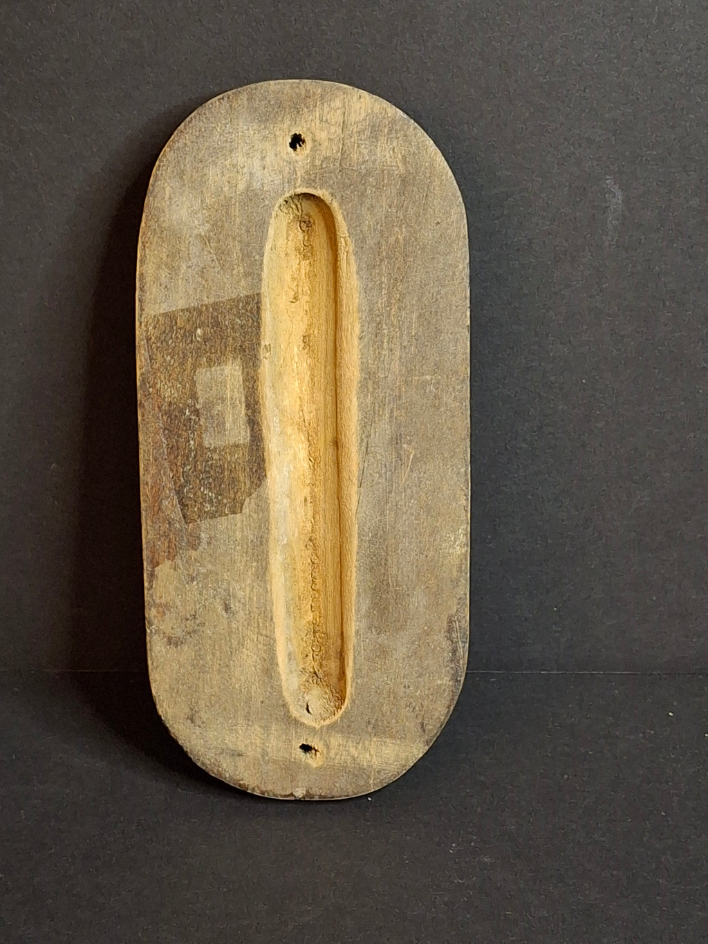Vintage Extra-Large Hand-Carved Wooden Mezuzzah Case - Mid-Century European Judaica - Lodz Provenance