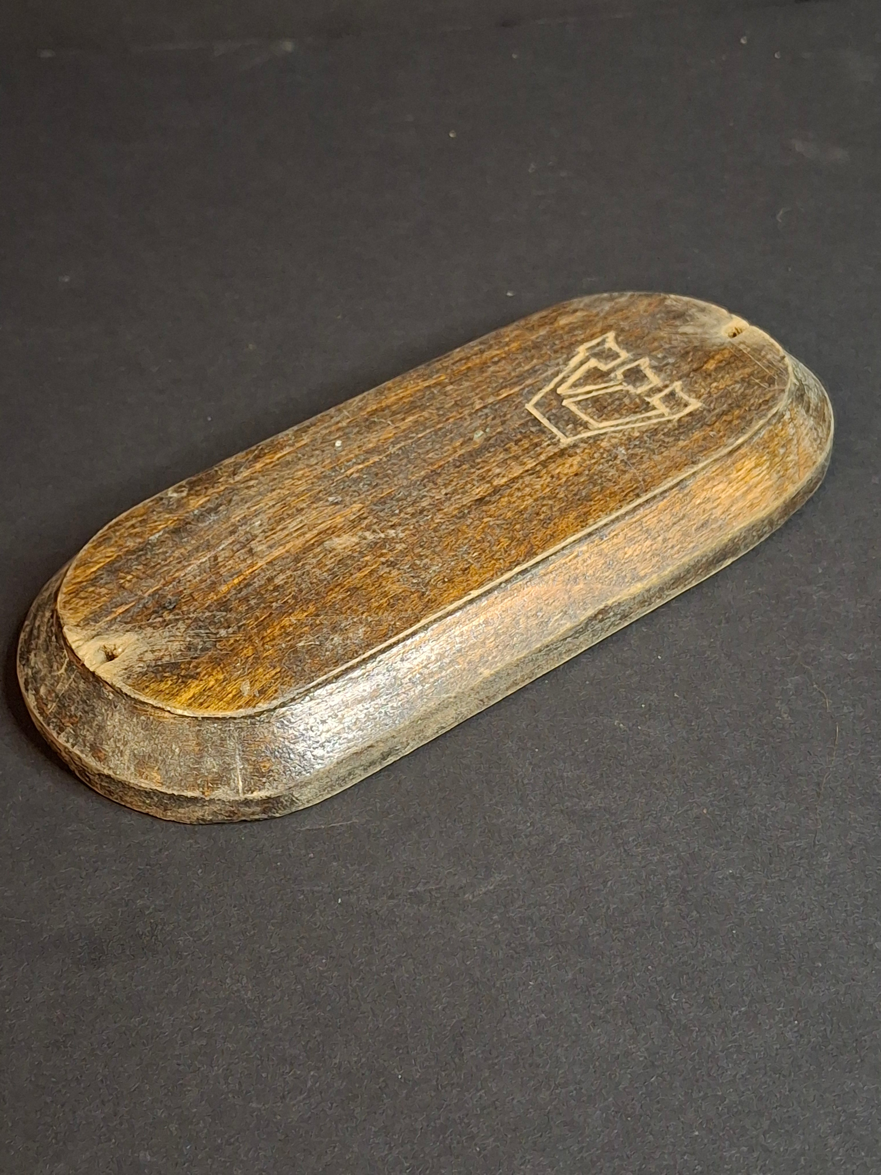 Vintage Extra-Large Hand-Carved Wooden Mezuzzah Case - Mid-Century European Judaica - Lodz Provenance