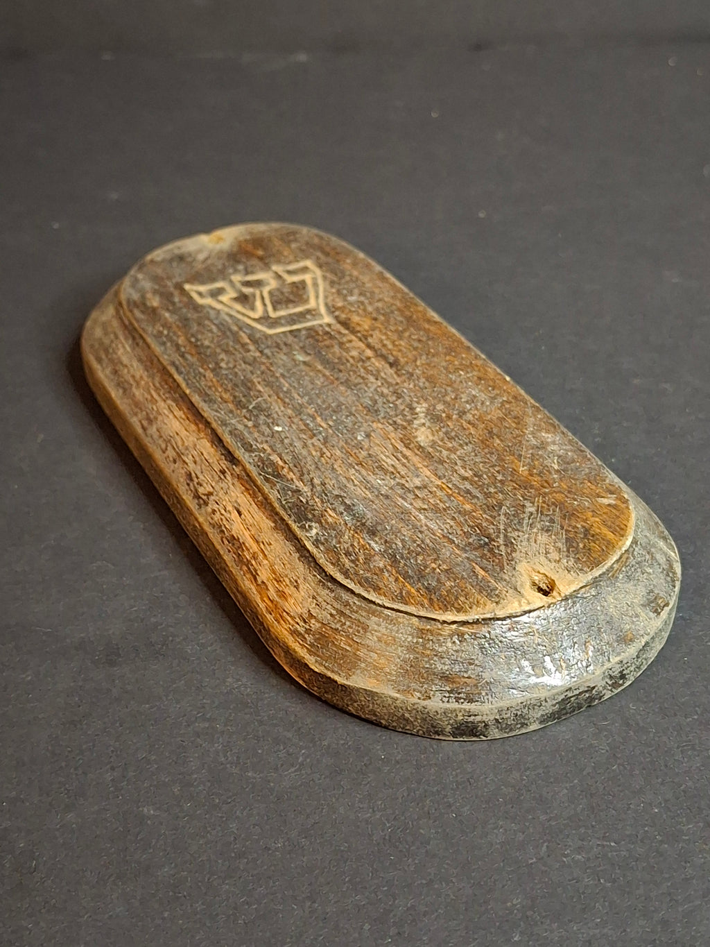 Vintage Extra-Large Hand-Carved Wooden Mezuzzah Case - Mid-Century European Judaica - Lodz Provenance