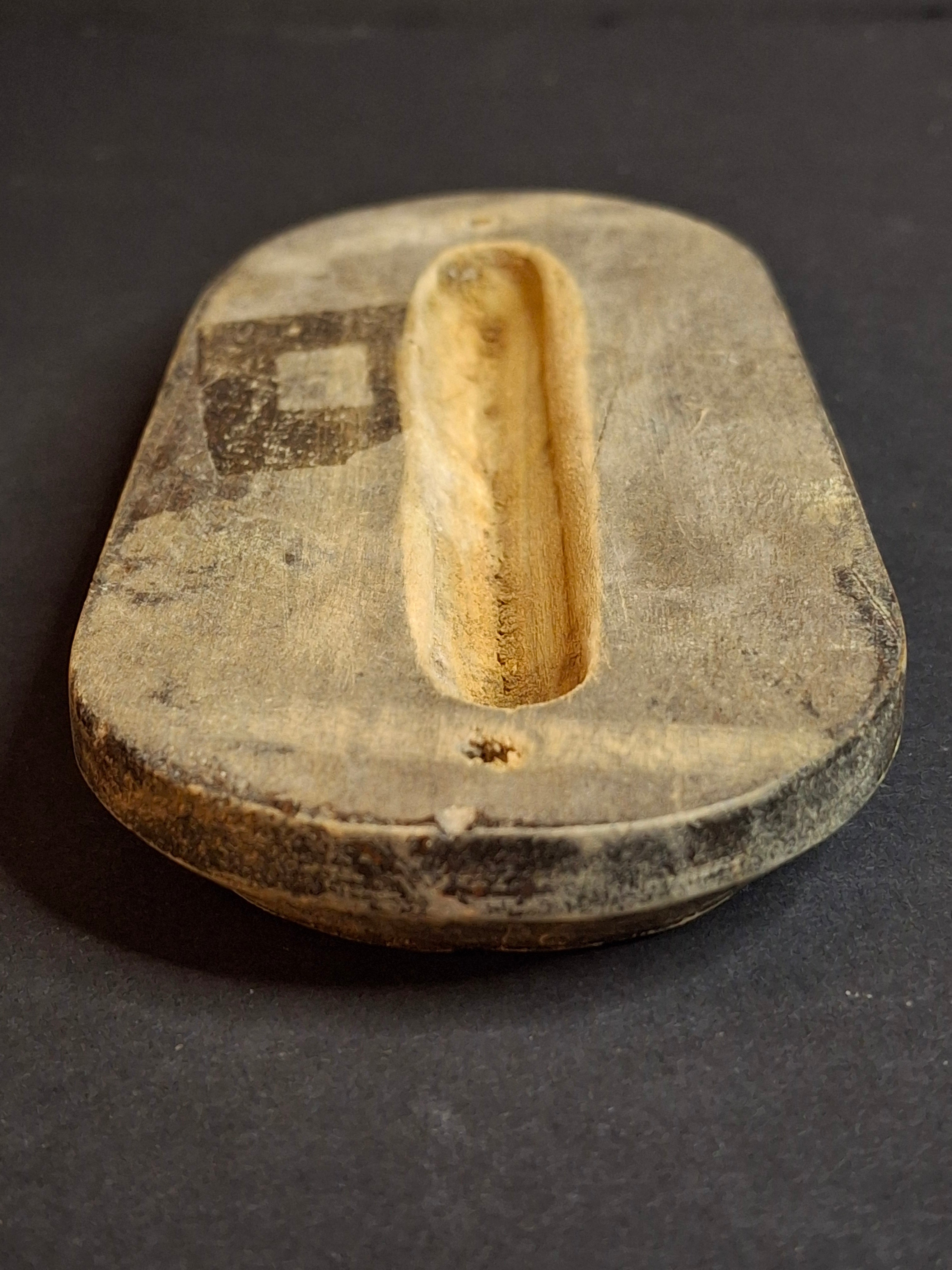 Vintage Extra-Large Hand-Carved Wooden Mezuzzah Case - Mid-Century European Judaica - Lodz Provenance