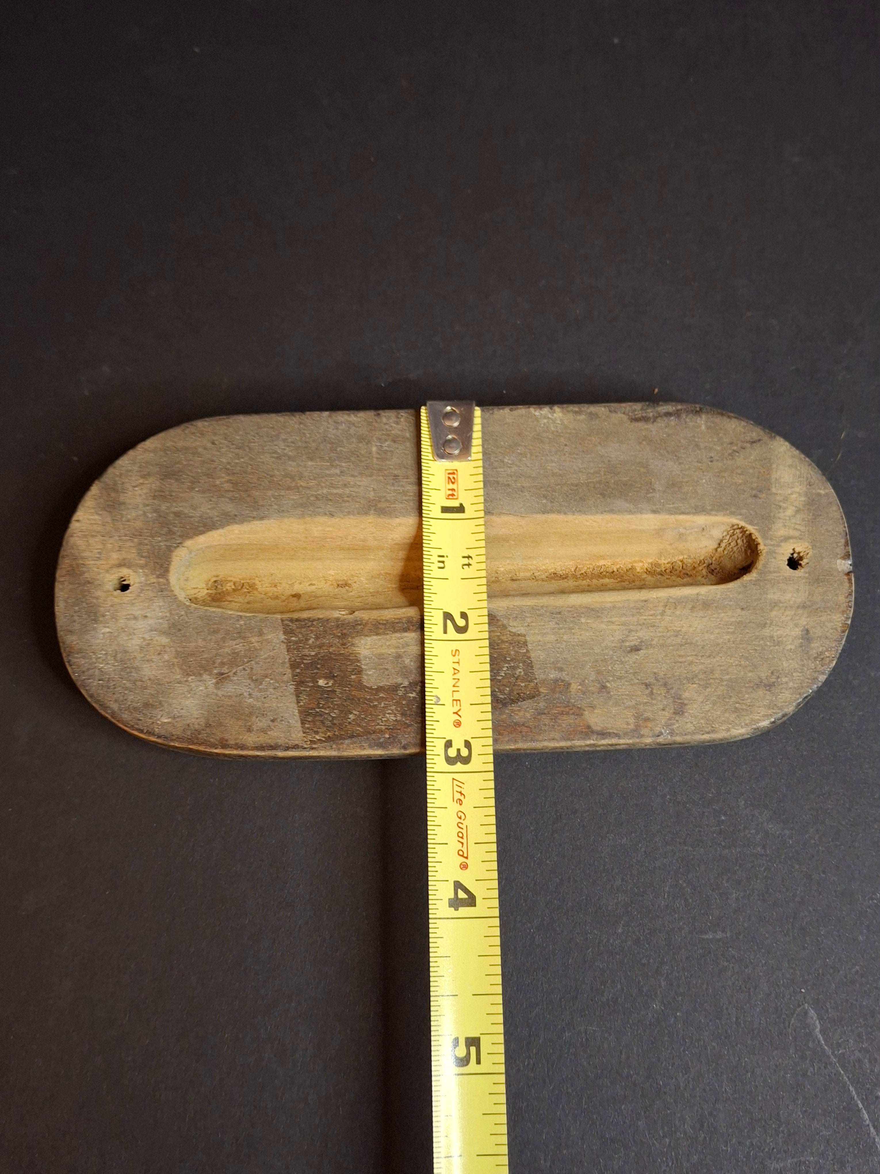 Vintage Extra-Large Hand-Carved Wooden Mezuzzah Case - Mid-Century European Judaica - Lodz Provenance