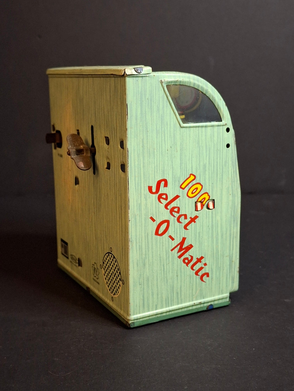 Vintage 1950s Haji Tin Jukebox Wind-Up Functional Mechanical Bank Toy Japan 100 Select-O-Matic