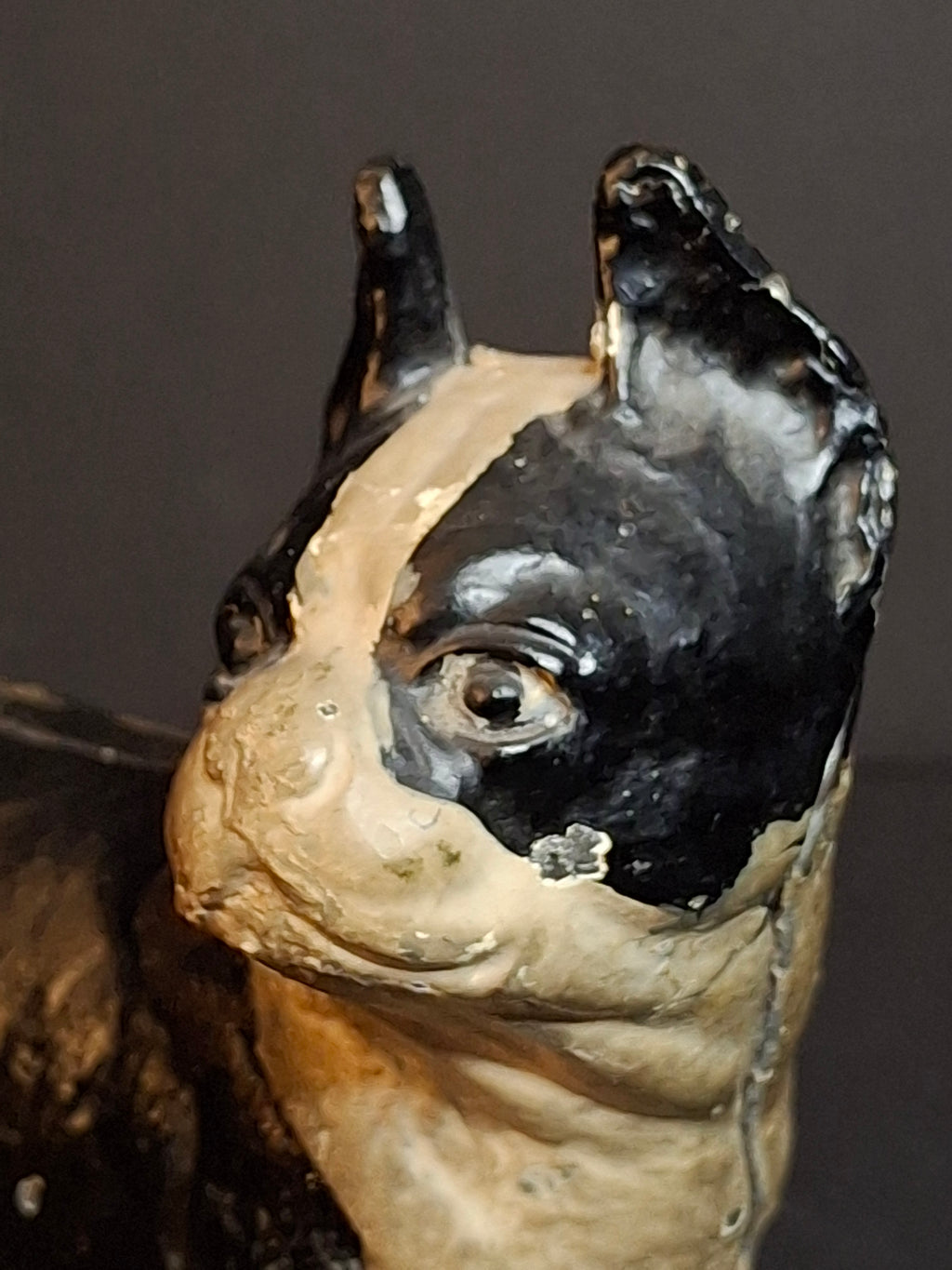 Antique Vindex Toys Cast Iron Boston Terrier Still Bank 1931 Dog Coin Penny Bank