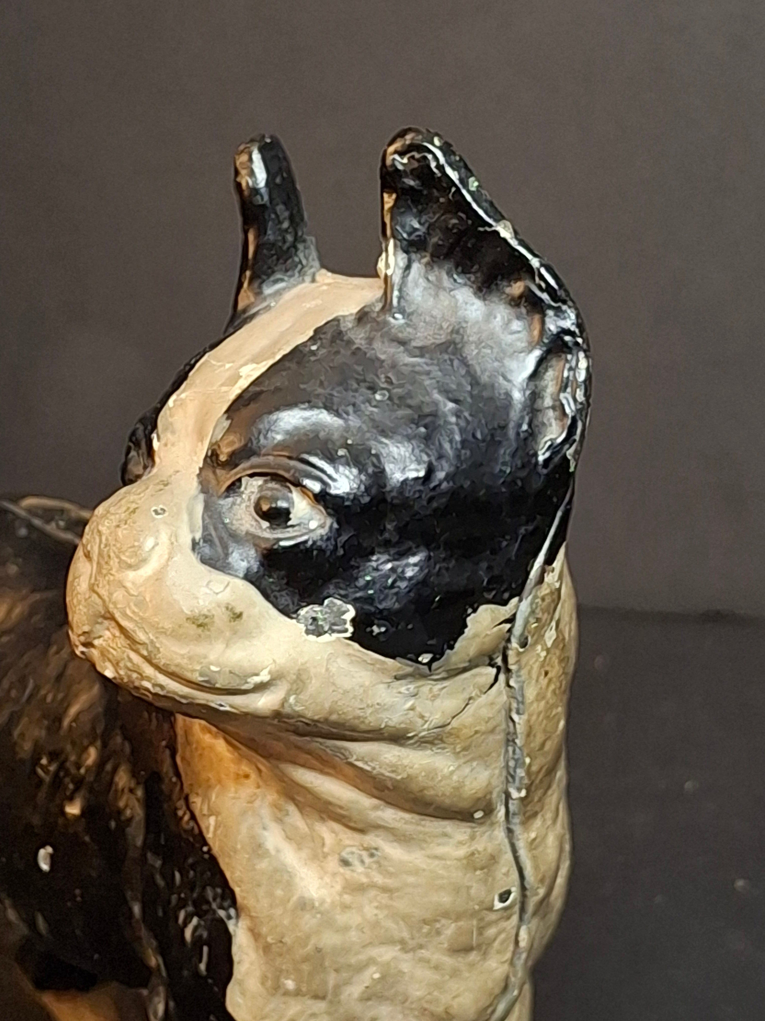 Antique Vindex Toys Cast Iron Boston Terrier Still Bank 1931 Dog Coin Penny Bank