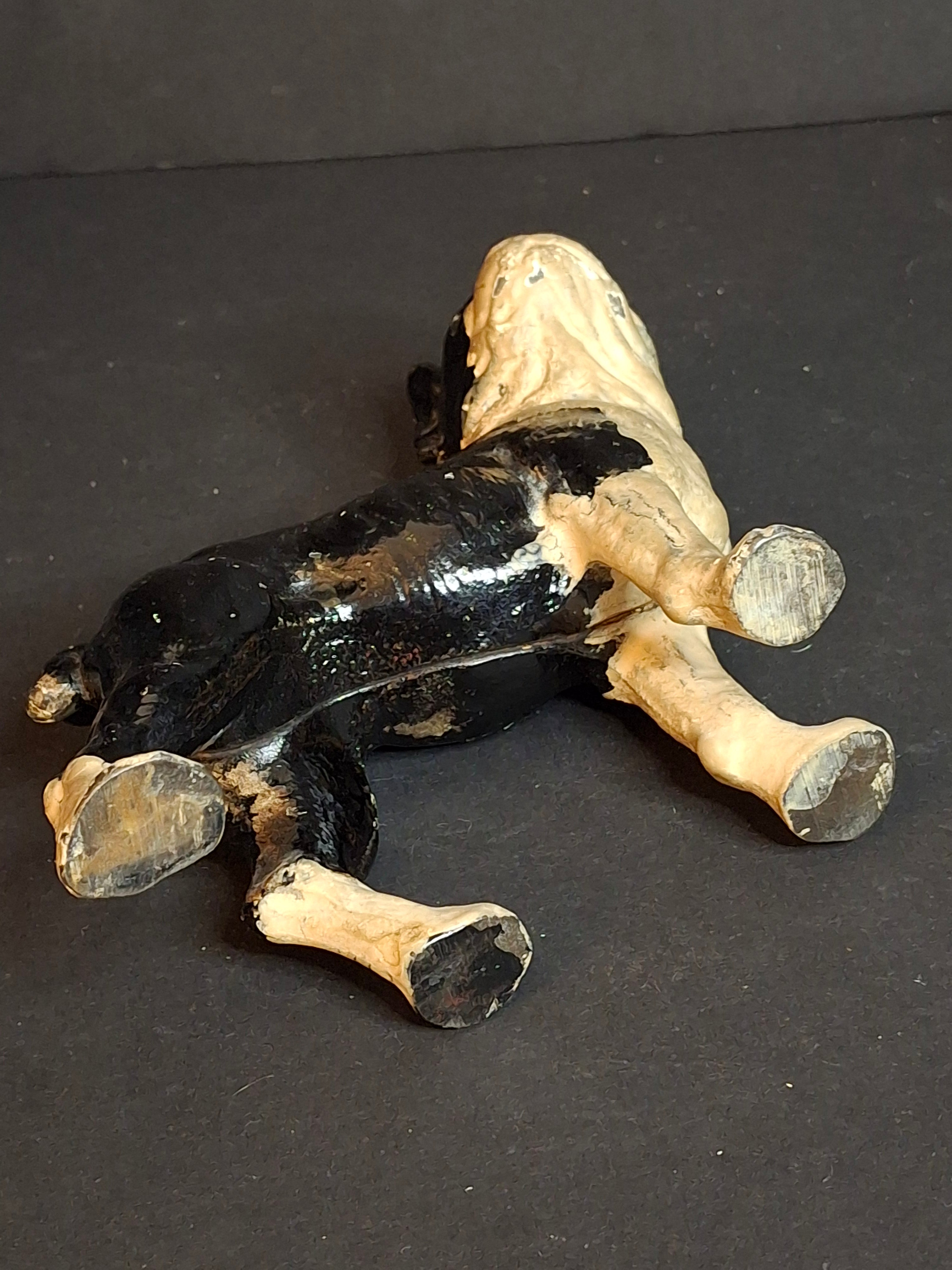 Antique Vindex Toys Cast Iron Boston Terrier Still Bank 1931 Dog Coin Penny Bank