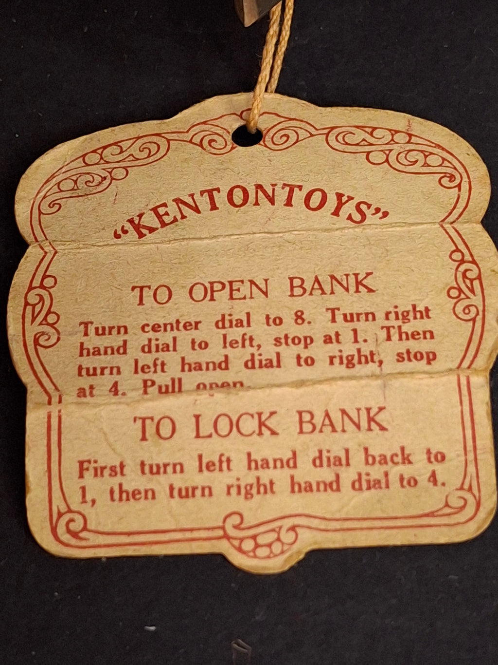 Antique Kenton Toys Cast Iron Radio Bank 1920s Small 3-Dial Safe w/ Original Tag Egelhoff and Pierce Collections