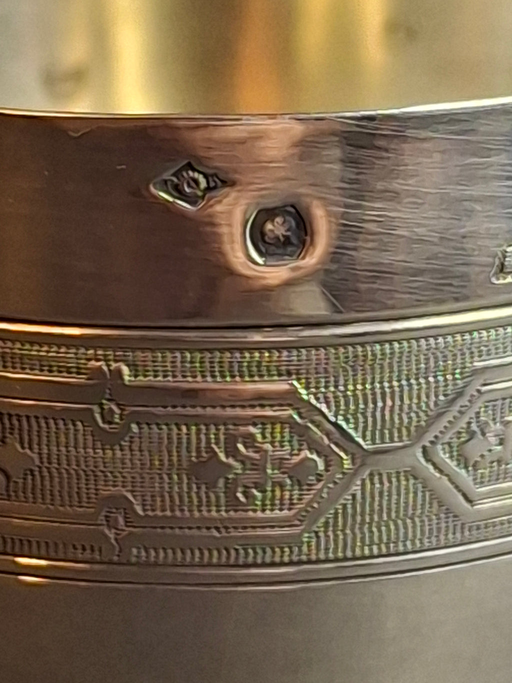 Antique 19th C. French Solid Silver Kiddush Cup, Ornate Engraved "Gerard", High Purity 950
