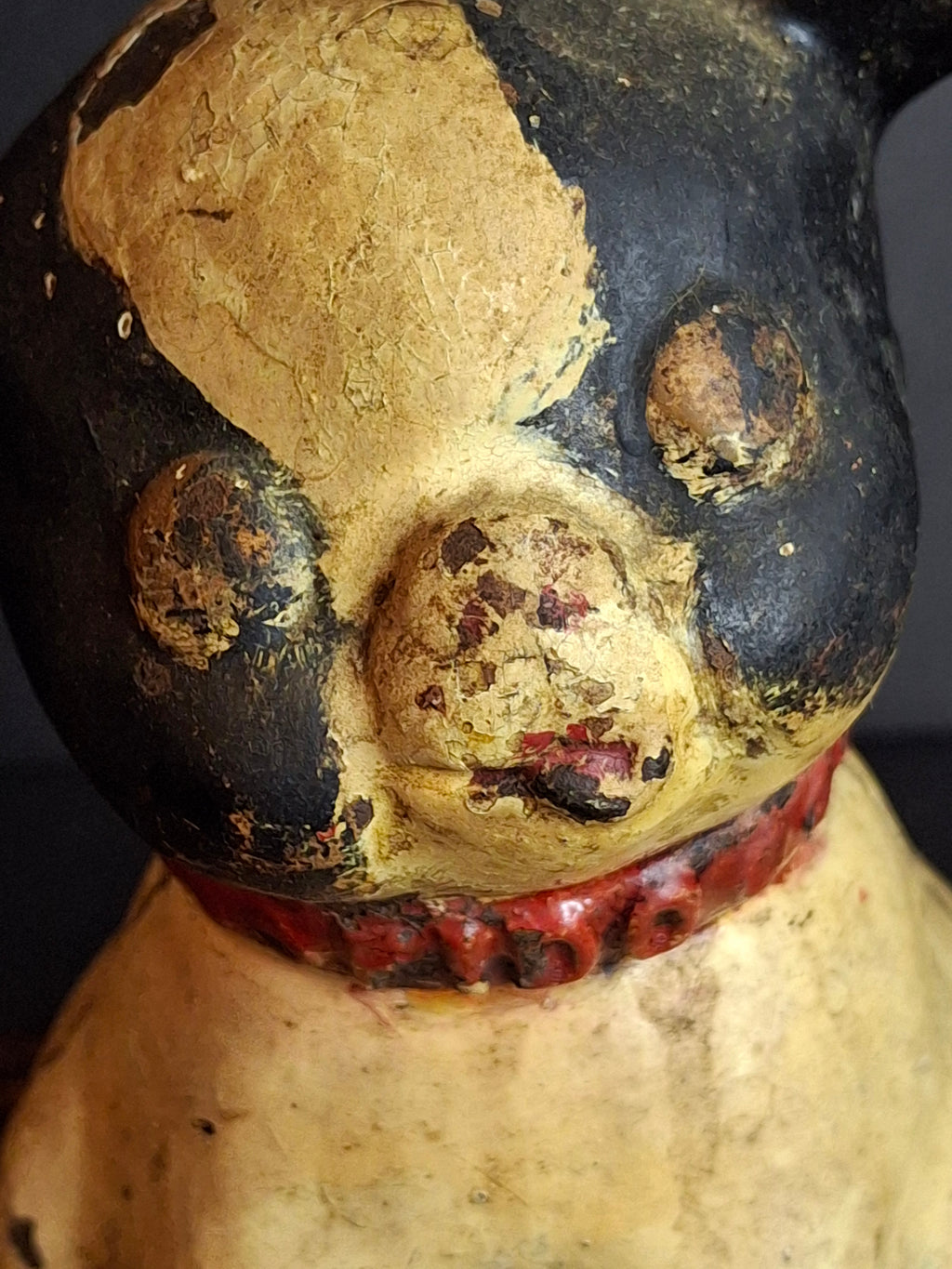Antique Hubley Cast Iron Fido on Pillow Still Penny Bank, Original Paint c. 1920s - Tom Kellogg Collection