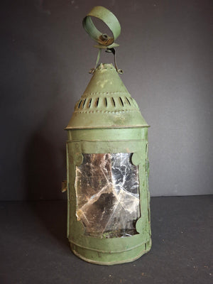 Antique Punched Tin Mica Window Lantern Matthew J King Collection 19th Century Primitive