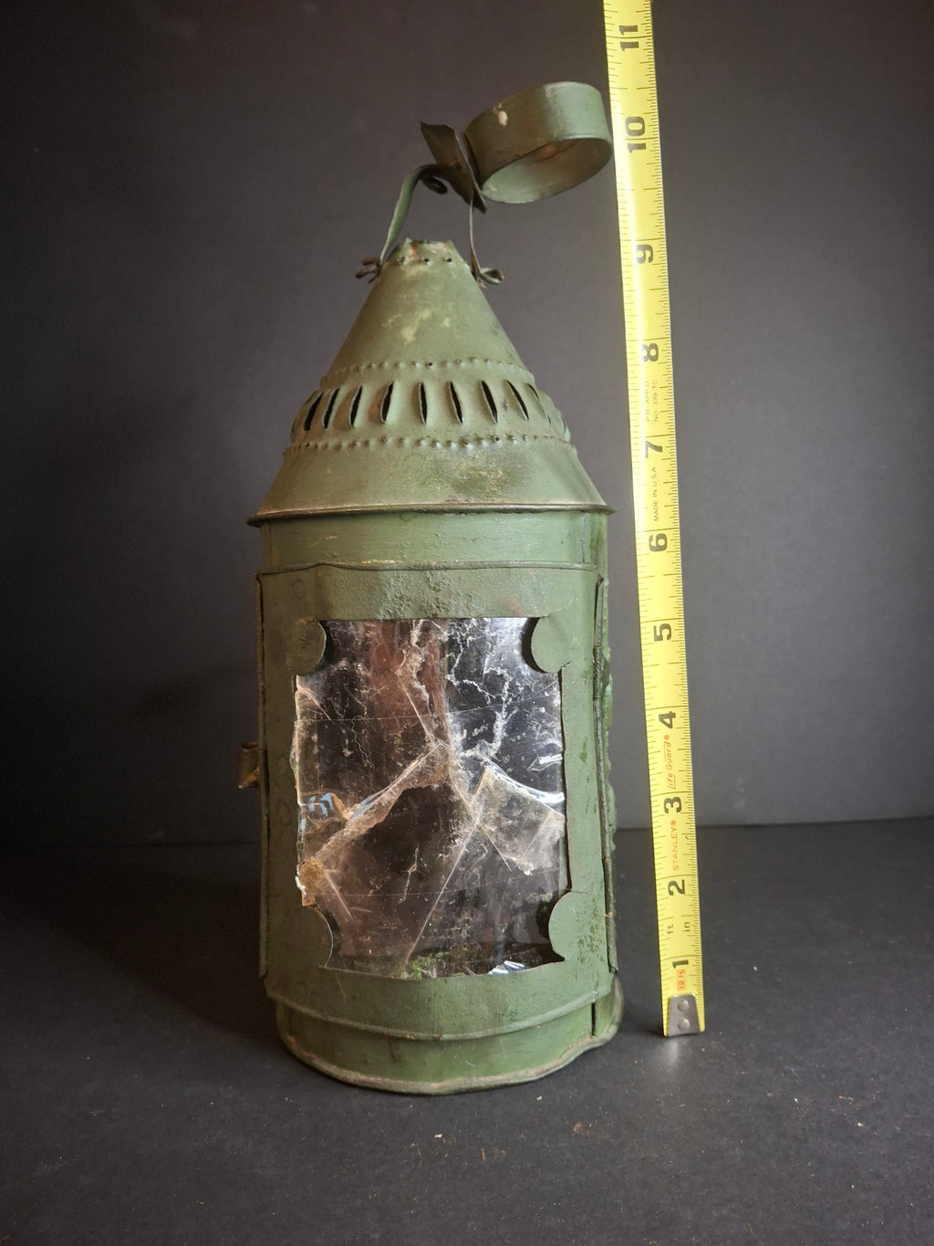 Antique Punched Tin Mica Window Lantern Matthew J King Collection 19th Century Primitive