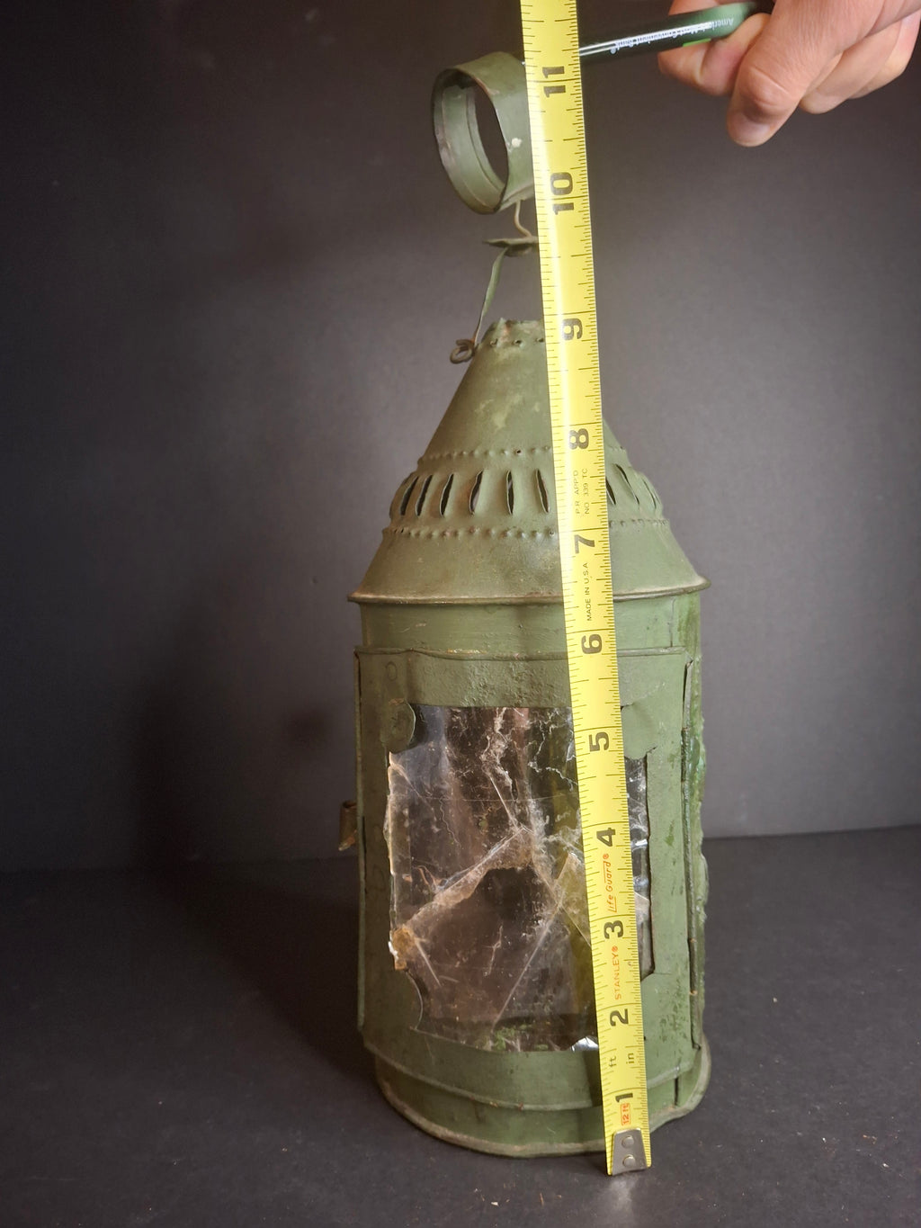 Antique Punched Tin Mica Window Lantern Matthew J King Collection 19th Century Primitive