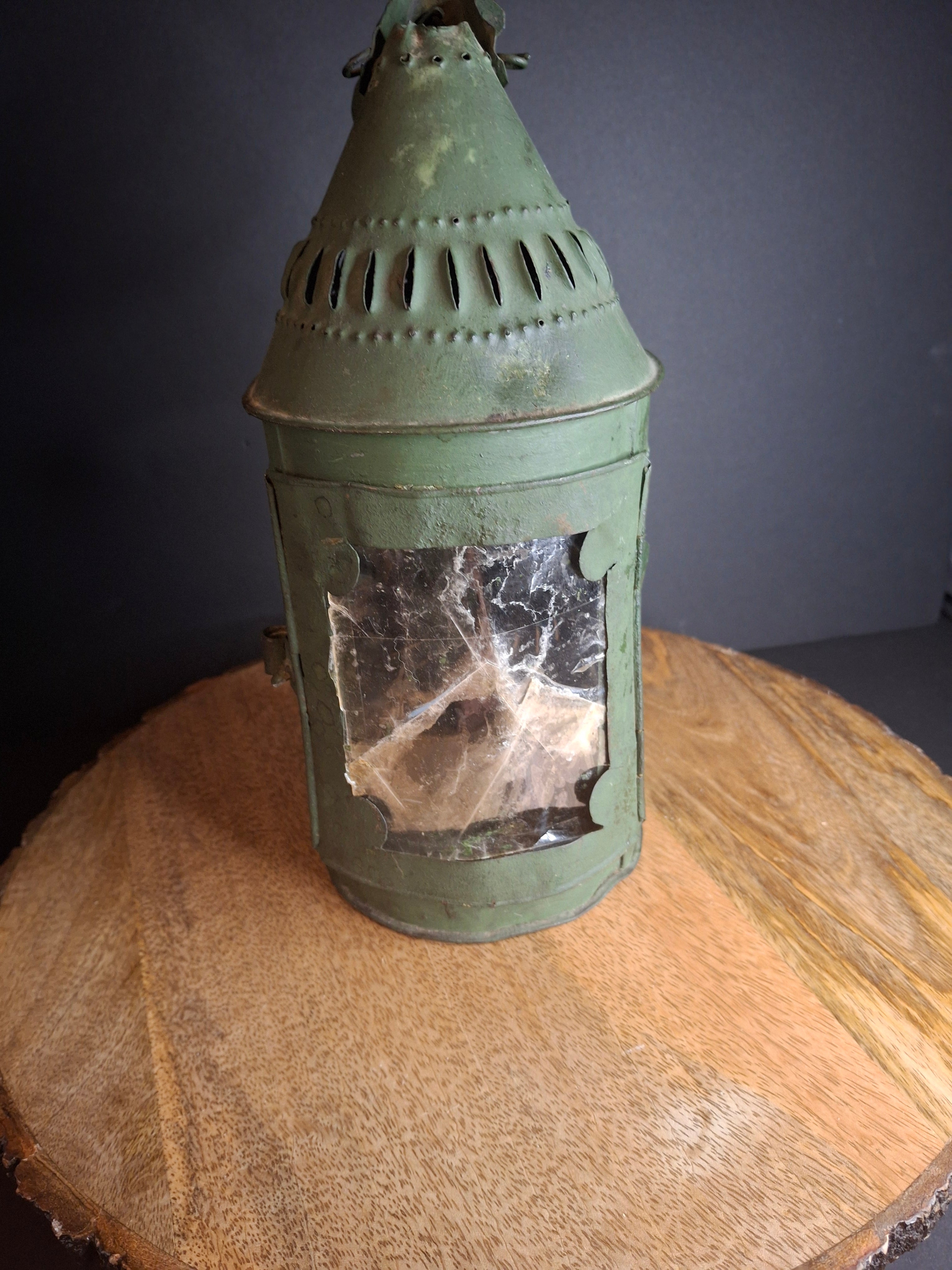 Antique Punched Tin Mica Window Lantern Matthew J King Collection 19th Century Primitive