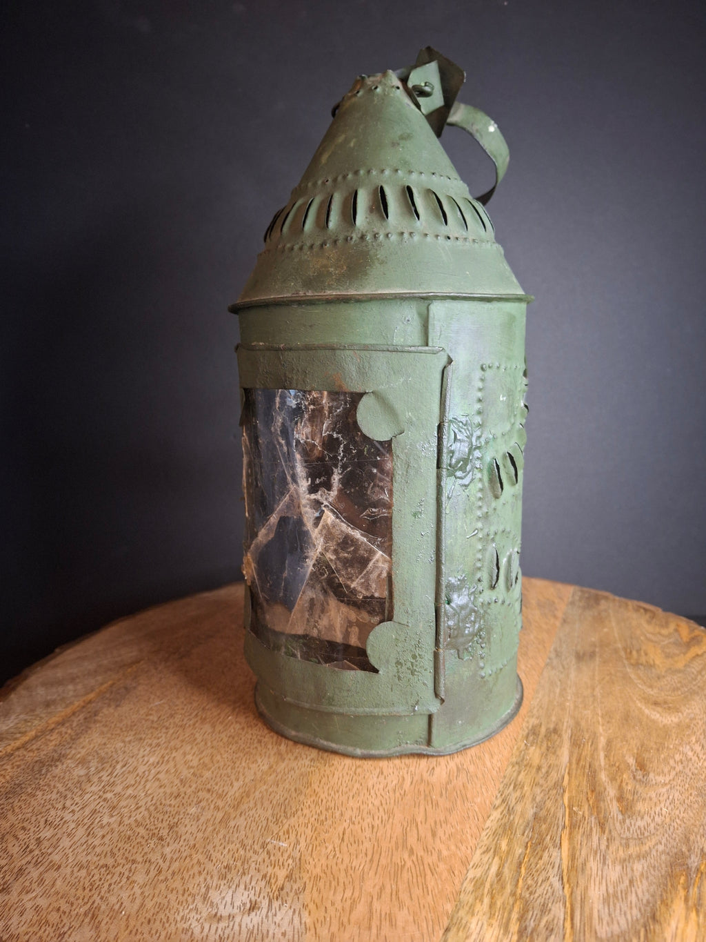 Antique Punched Tin Mica Window Lantern Matthew J King Collection 19th Century Primitive