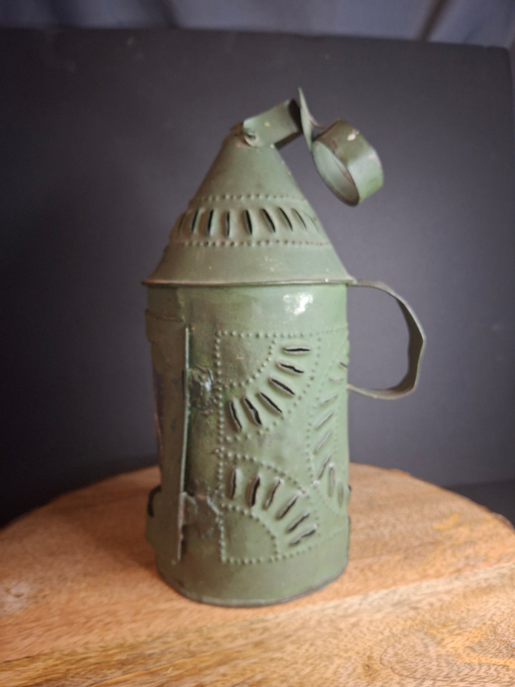 Antique Punched Tin Mica Window Lantern Matthew J King Collection 19th Century Primitive