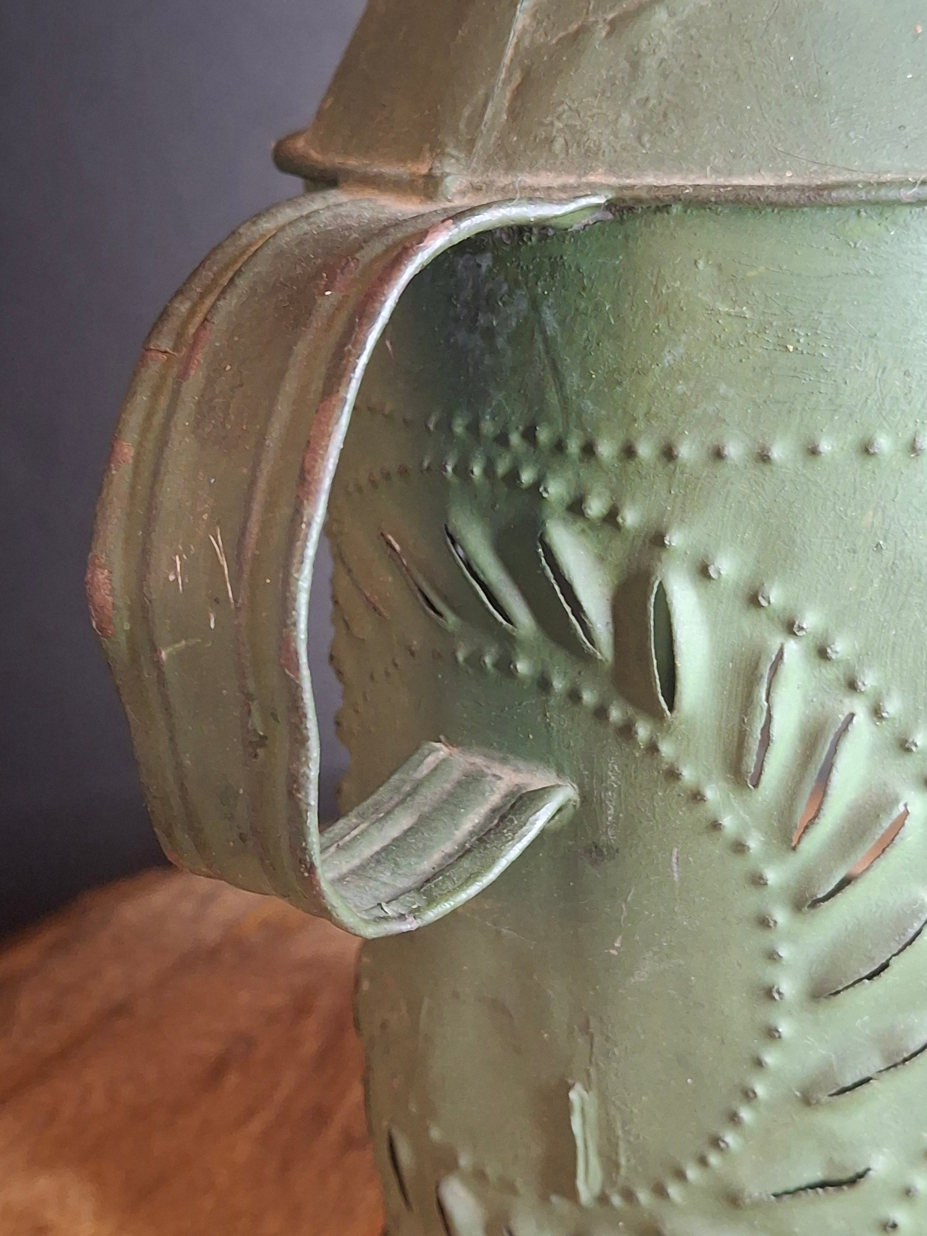 Antique Punched Tin Mica Window Lantern Matthew J King Collection 19th Century Primitive