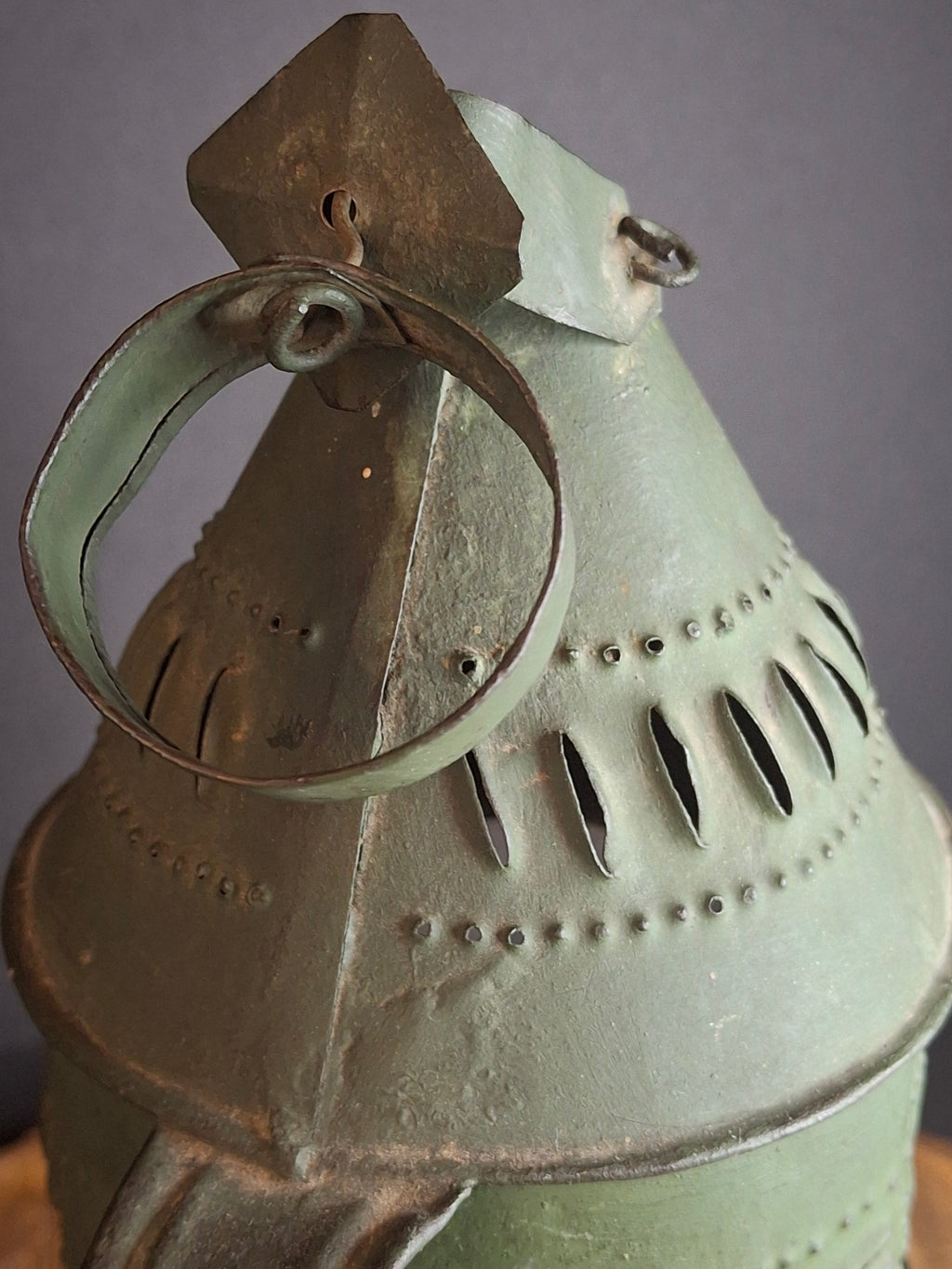 Antique Punched Tin Mica Window Lantern Matthew J King Collection 19th Century Primitive
