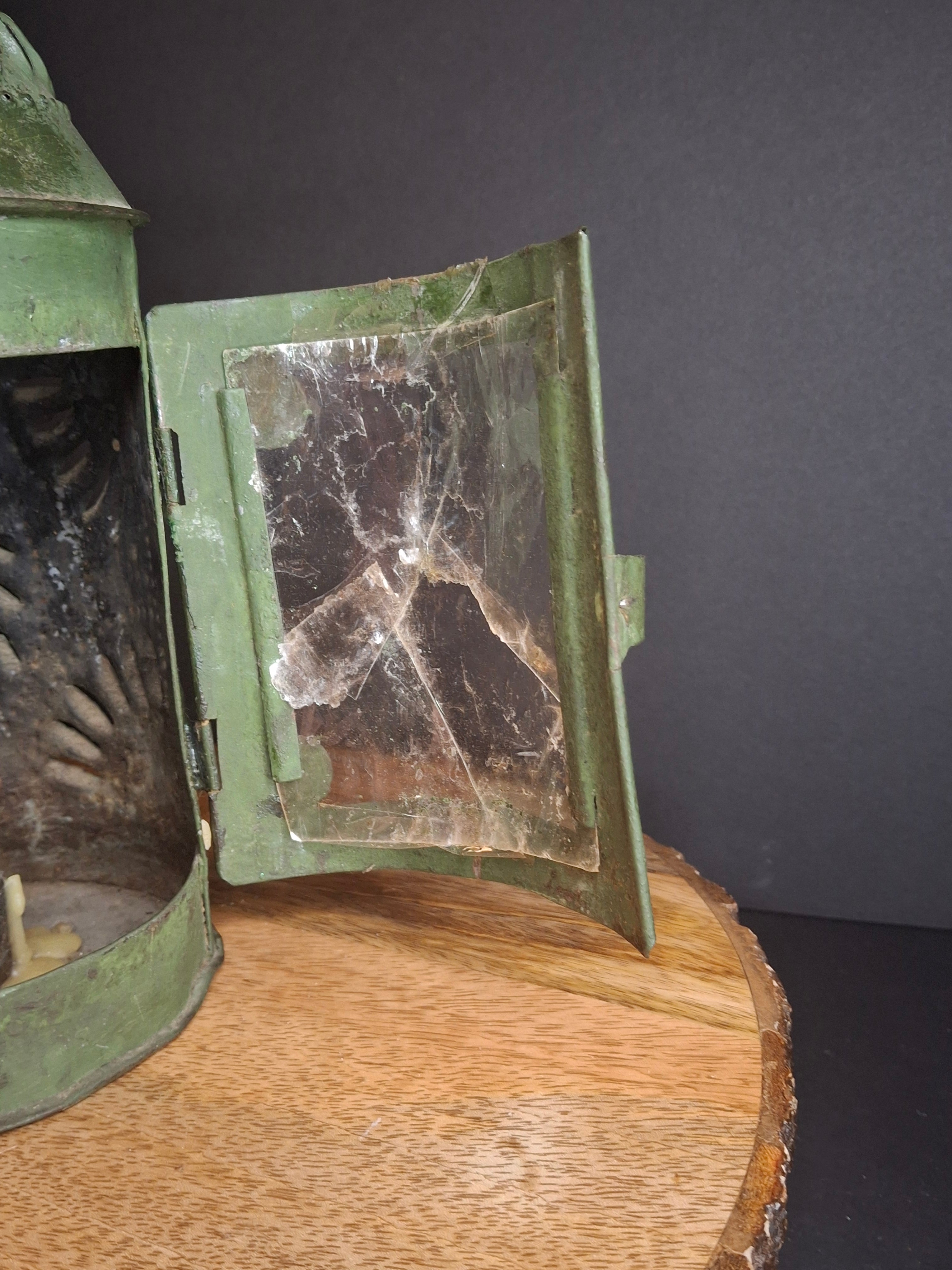 Antique Punched Tin Mica Window Lantern Matthew J King Collection 19th Century Primitive