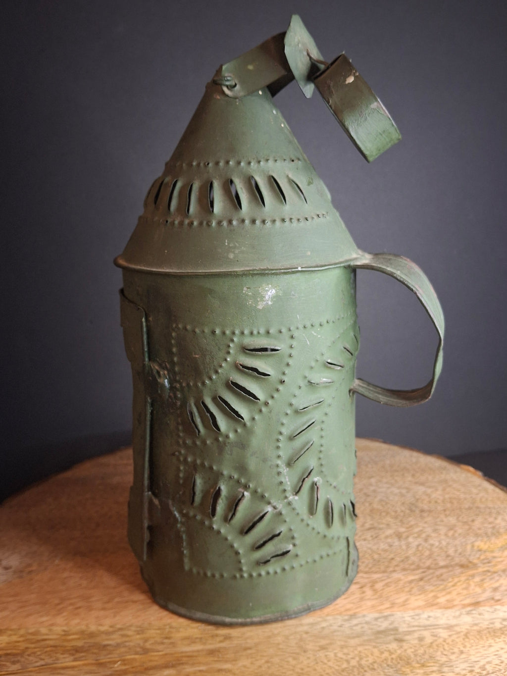 Antique Punched Tin Mica Window Lantern Matthew J King Collection 19th Century Primitive