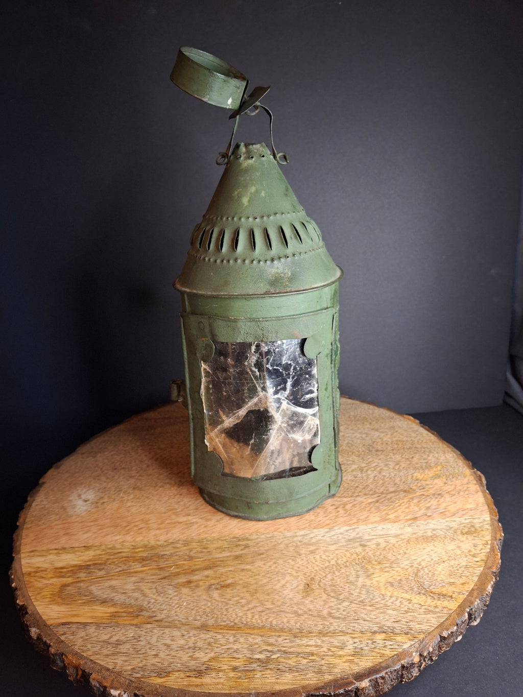 Antique Punched Tin Mica Window Lantern Matthew J King Collection 19th Century Primitive
