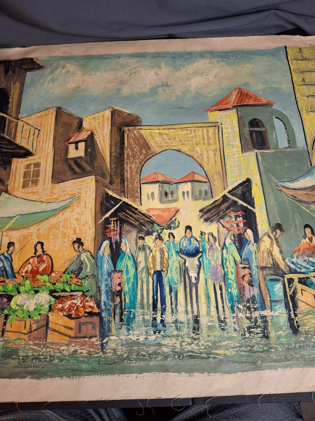 Avigdor Luisada Pair Original Oil Paintings Jerusalem & Sea of Galilee Modernism
