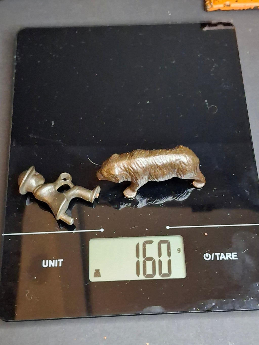 Antique Hubley Cast Iron Royal Circus Bear Cage Wagon Orange 1910 Two Horses Driver