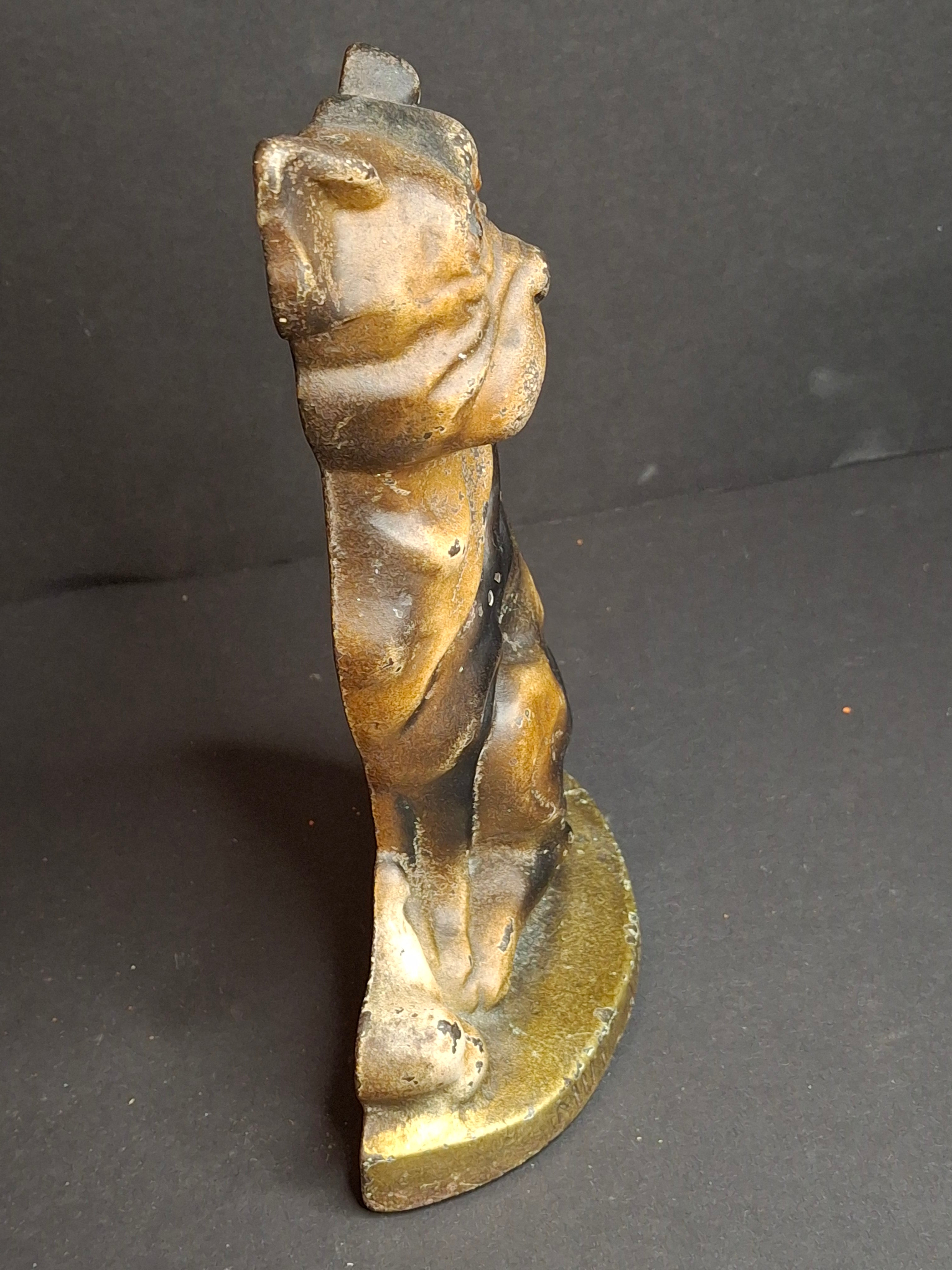 Antique Cast Iron Mutt And His Bone Dog Doorstop 1930s Original Paint Greenblatt