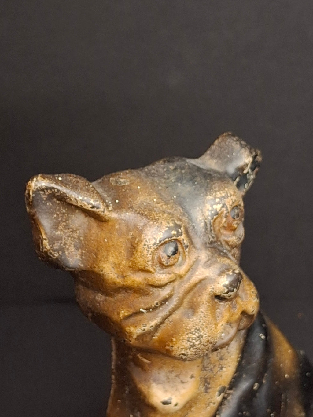 Antique Cast Iron Mutt And His Bone Dog Doorstop 1930s Original Paint Greenblatt