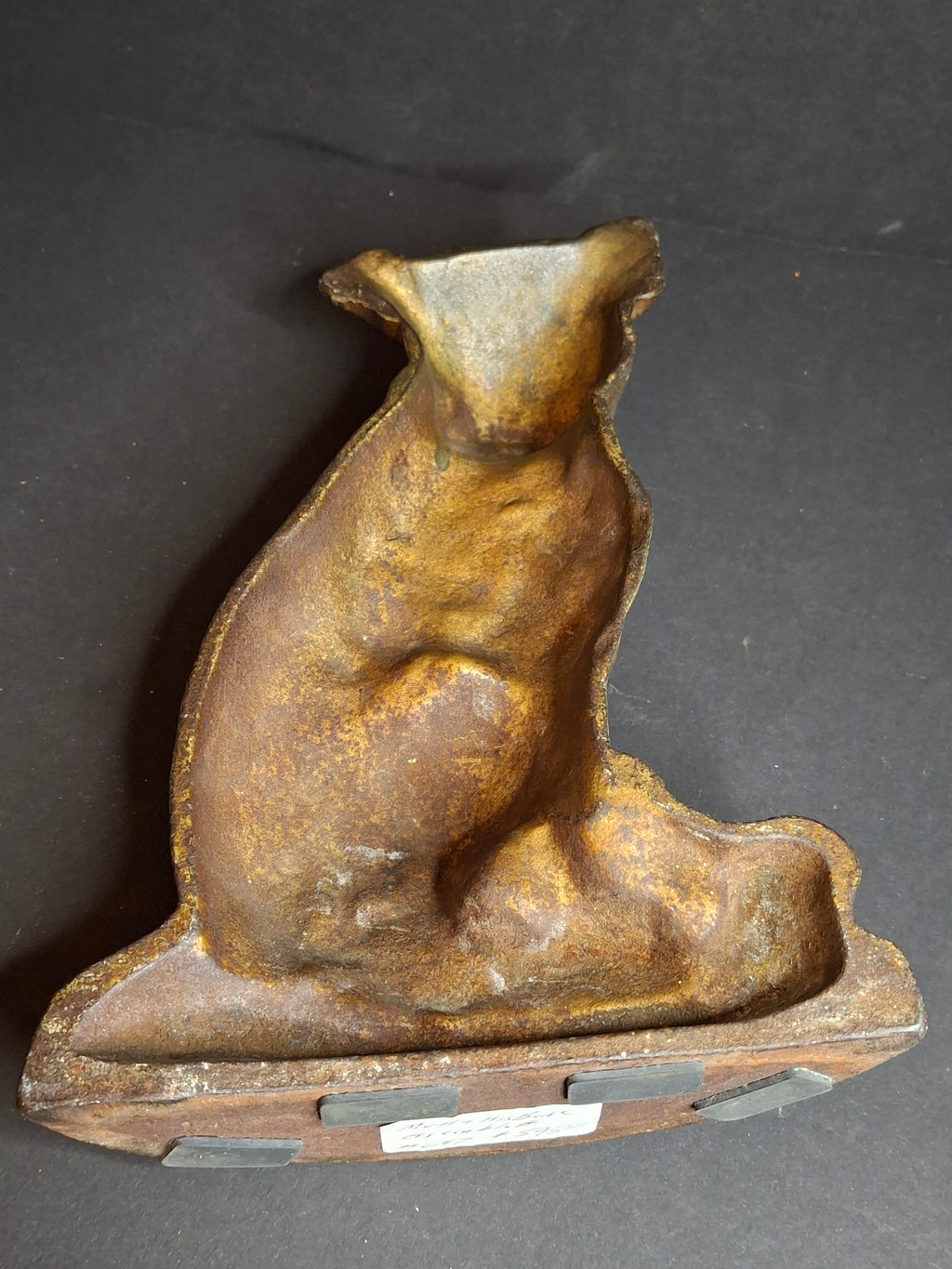 Antique Cast Iron Mutt And His Bone Dog Doorstop 1930s Original Paint Greenblatt