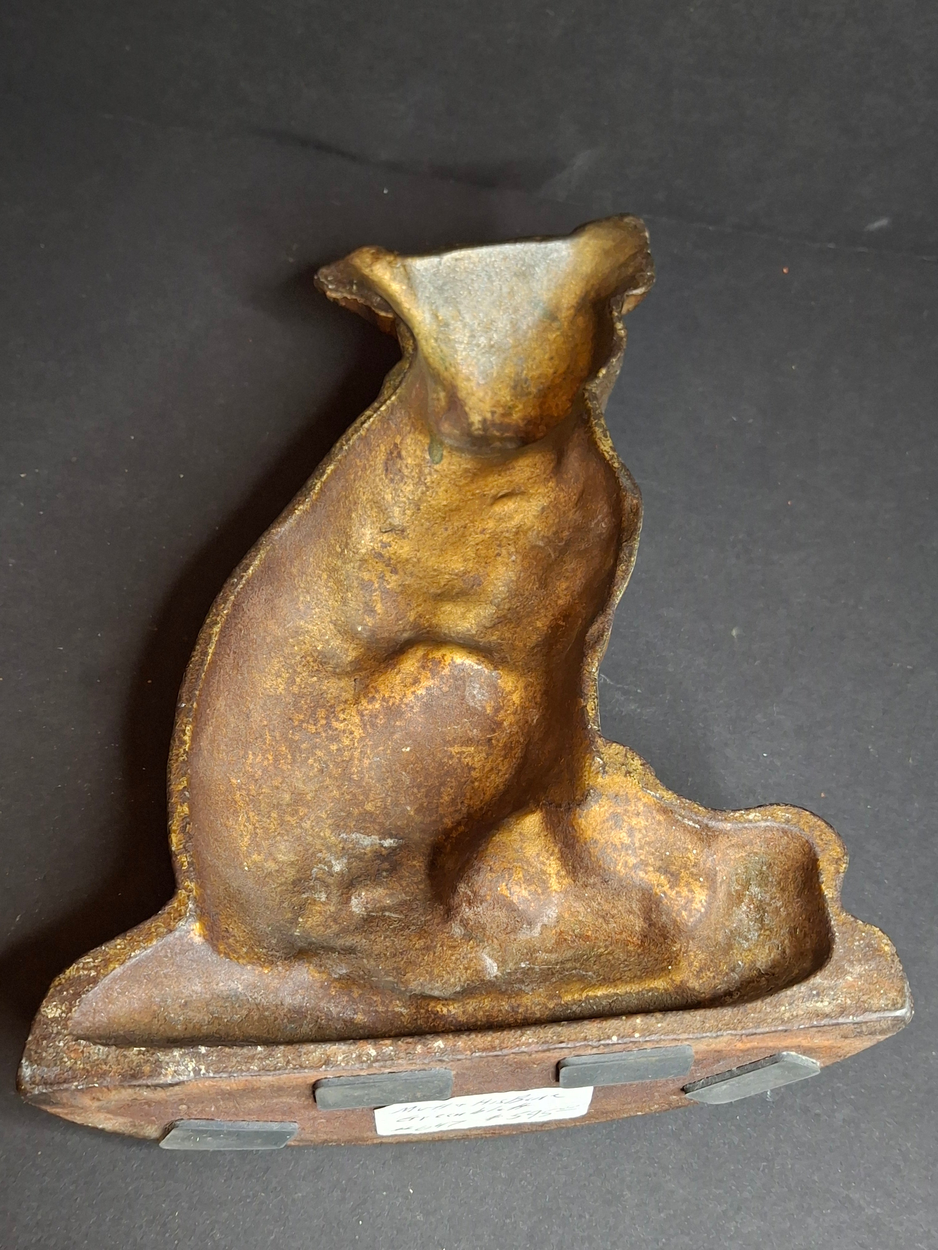 Antique Cast Iron Mutt And His Bone Dog Doorstop 1930s Original Paint Greenblatt