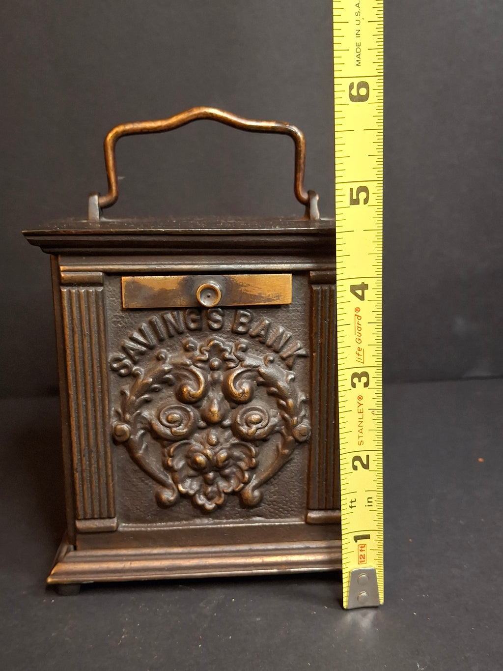 Antique 1895 Chandler’s Mechanical Bank National Brass Works Cast Iron Safe Toy - Peirce Collection
