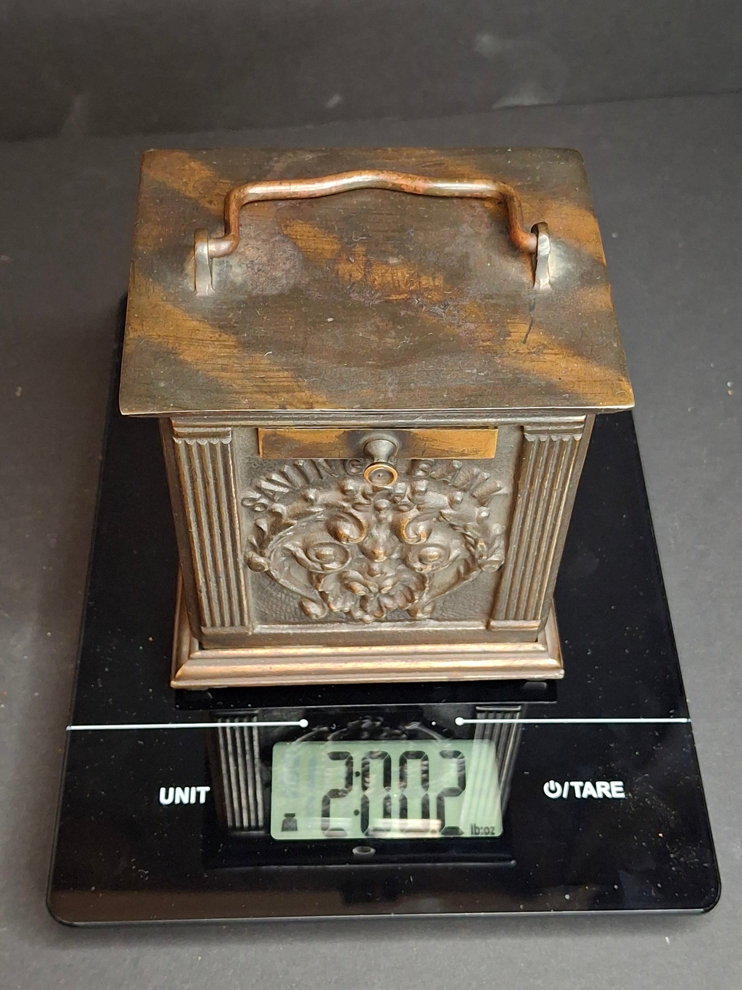 Antique 1895 Chandler’s Mechanical Bank National Brass Works Cast Iron Safe Toy - Peirce Collection