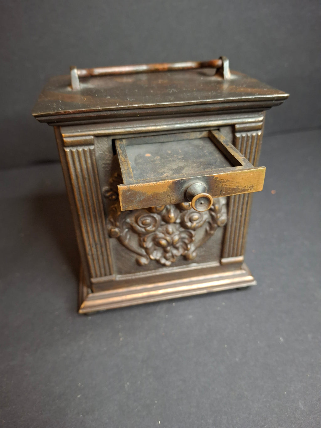 Antique 1895 Chandler’s Mechanical Bank National Brass Works Cast Iron Safe Toy - Peirce Collection