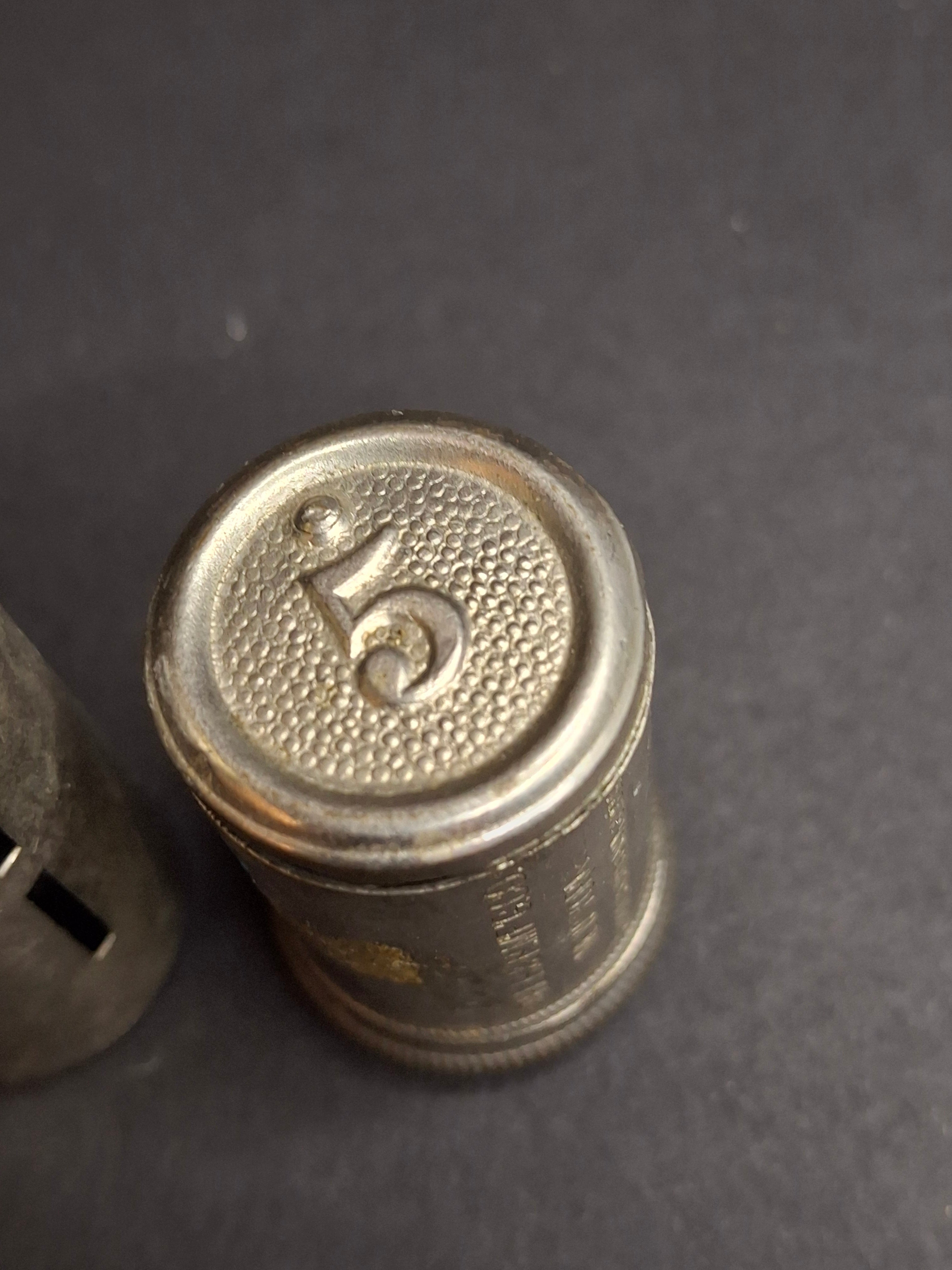 Antique Pocket Bank Trio 1890s B. & R. New York, British Empire Crown Magic 6d Sixpence Shilling Savings Tube Banks Lot