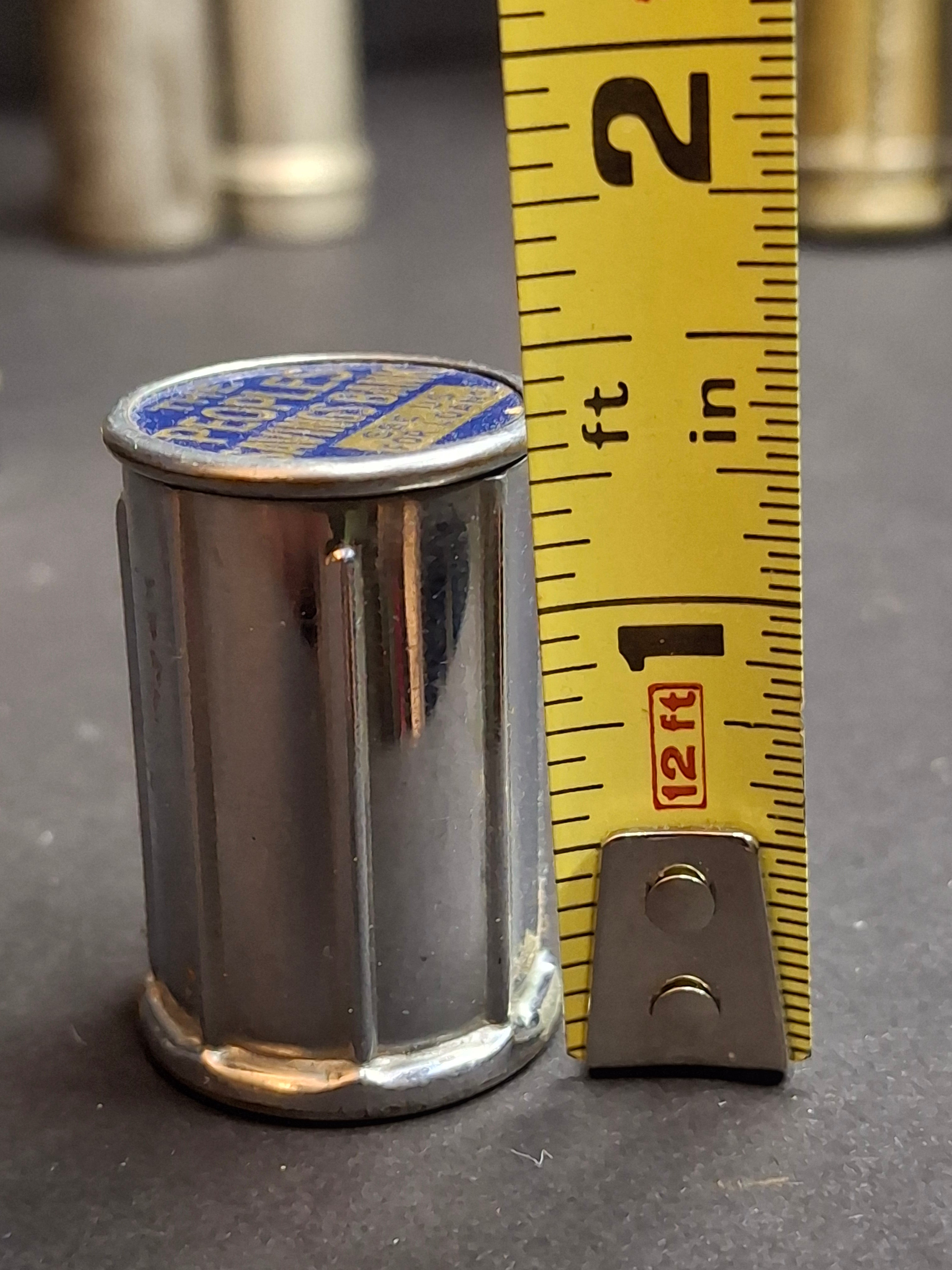 Vintage Chicago Thrift Co. Telescoping Pocket Coin Bank Peoples Savings Bank Promo
